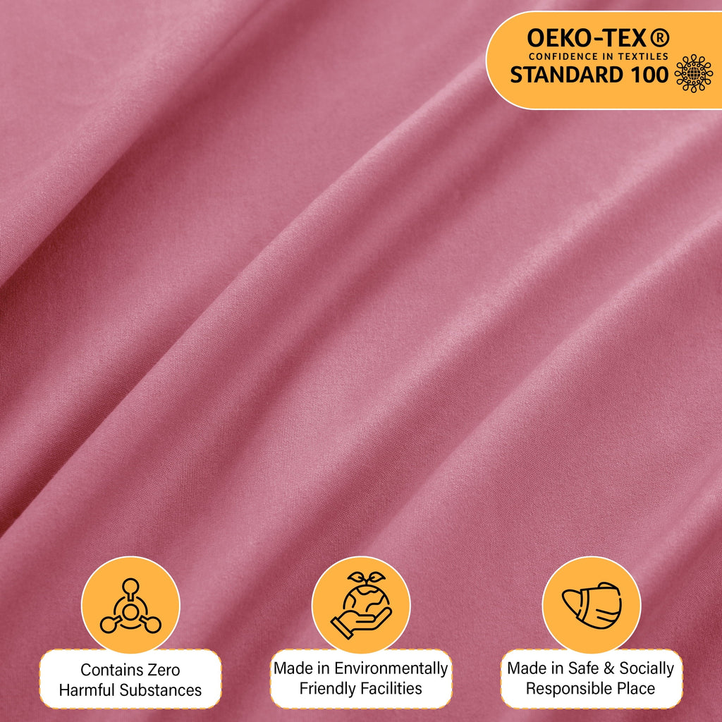 Wrinkle-Resistant Size Sheet Set, 4-Piece Plain Soft Microfiber – Deep Pocket Bed Sheets, Includes 1 Fitted Sheet, 1 Flat Sheet, 2 Pill... - Luxury Bed Sheet Set with Deep Pockets Detail