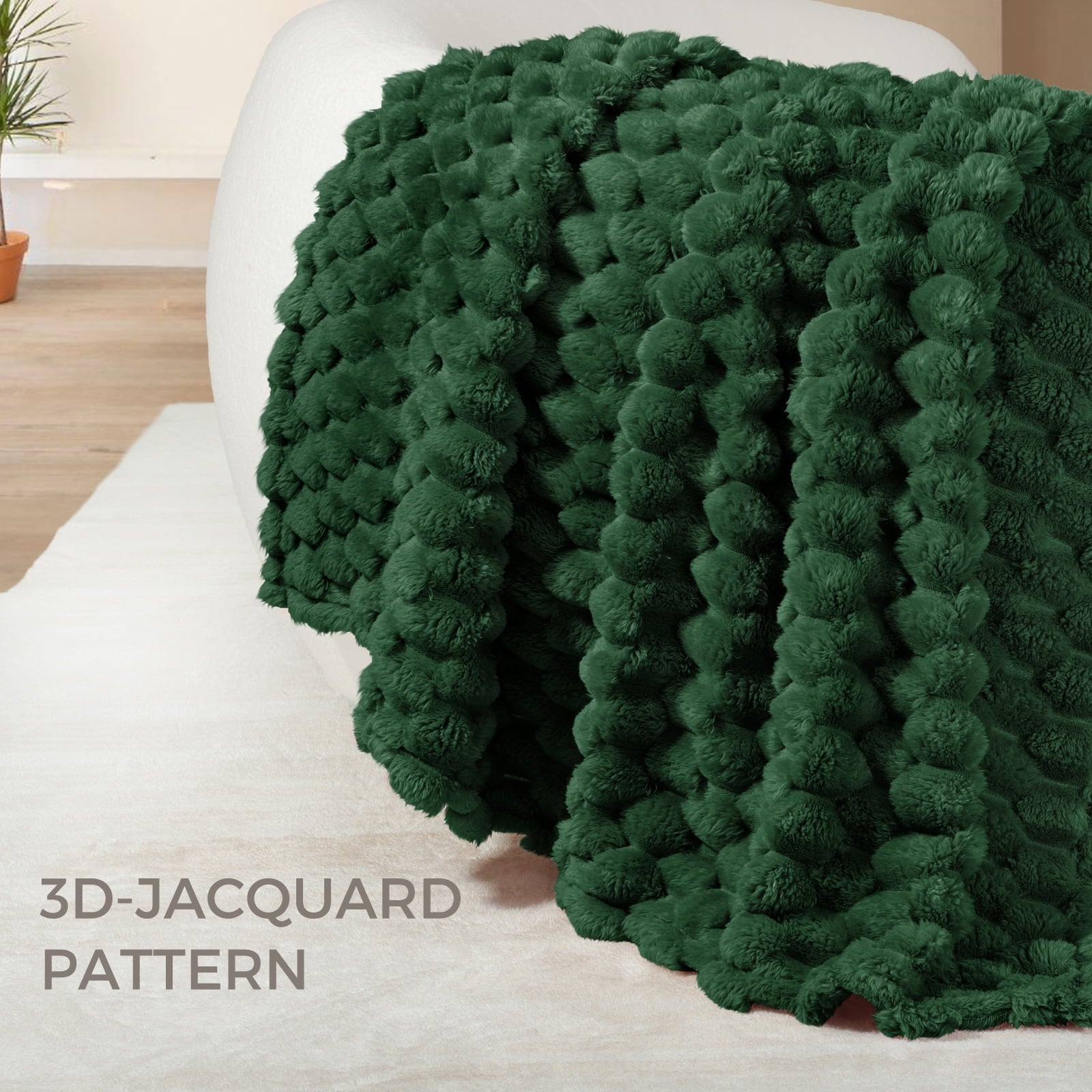 Super Soft Flannel 50"x60" Throw Blanket for Couch with Expanded 3D-Jacquard Pattern, Fuzzy Soft Cozy Exquisite Blankets or All Season, ... - Cozy Fleece Throw Blanket for Couch & Bed Detail