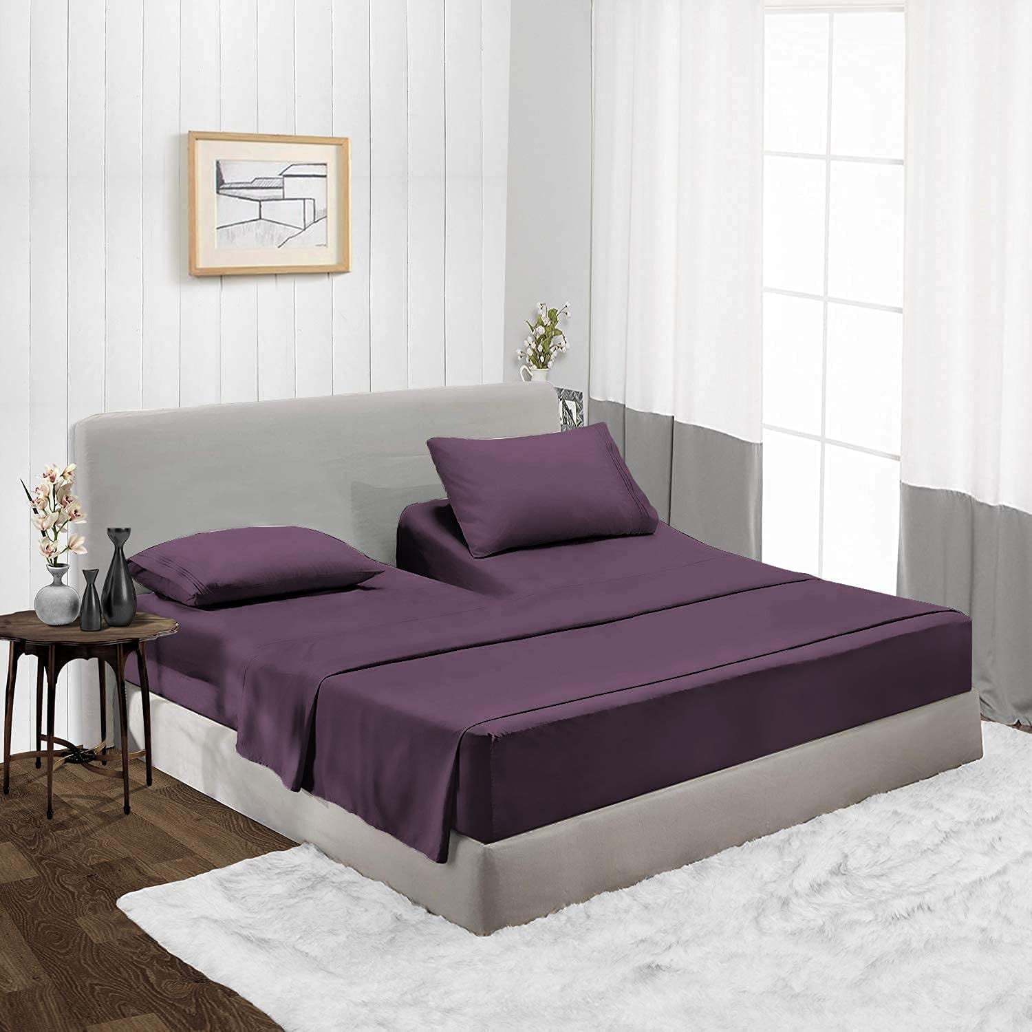 Premium Egyptian Cotton Top Split-King: Adjustable King Bed Sheets - Bed Sheet Set - 100% Egyptian Cotton - 800 Thread Count - 15 Inch Deep P... - Luxury Bed Sheet Set with Deep Pockets Detail