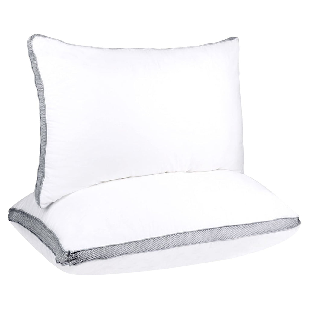 Fluffy Shredded 2 Pack Cotton Down Alternative Pillows,Queen Size Bed Pillows Gusseted Hypoallergenic - Hotel Quality Plush Sleeping Pillows Detail