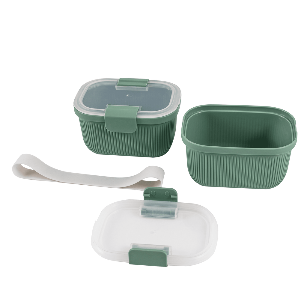Whimsical Doughnut Food Storage Snack Container, Plastic, Rectangle, Green, 19oz Capacity, Best Used for On-the-Go Snacks and Small Port... - Fun Food Fidget Cookie Squishable Toy Detail