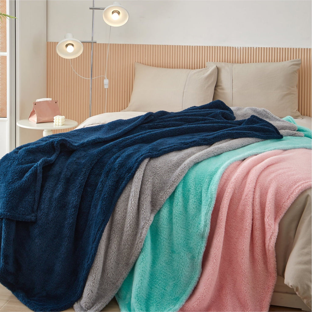 Lightweight Warm Soft, Navy Blue, Oversized, Fuzzy, Throw Blanket for Kids, 72 x 50 inches - Lightweight Plush Warm Blanket for All Seasons Detail