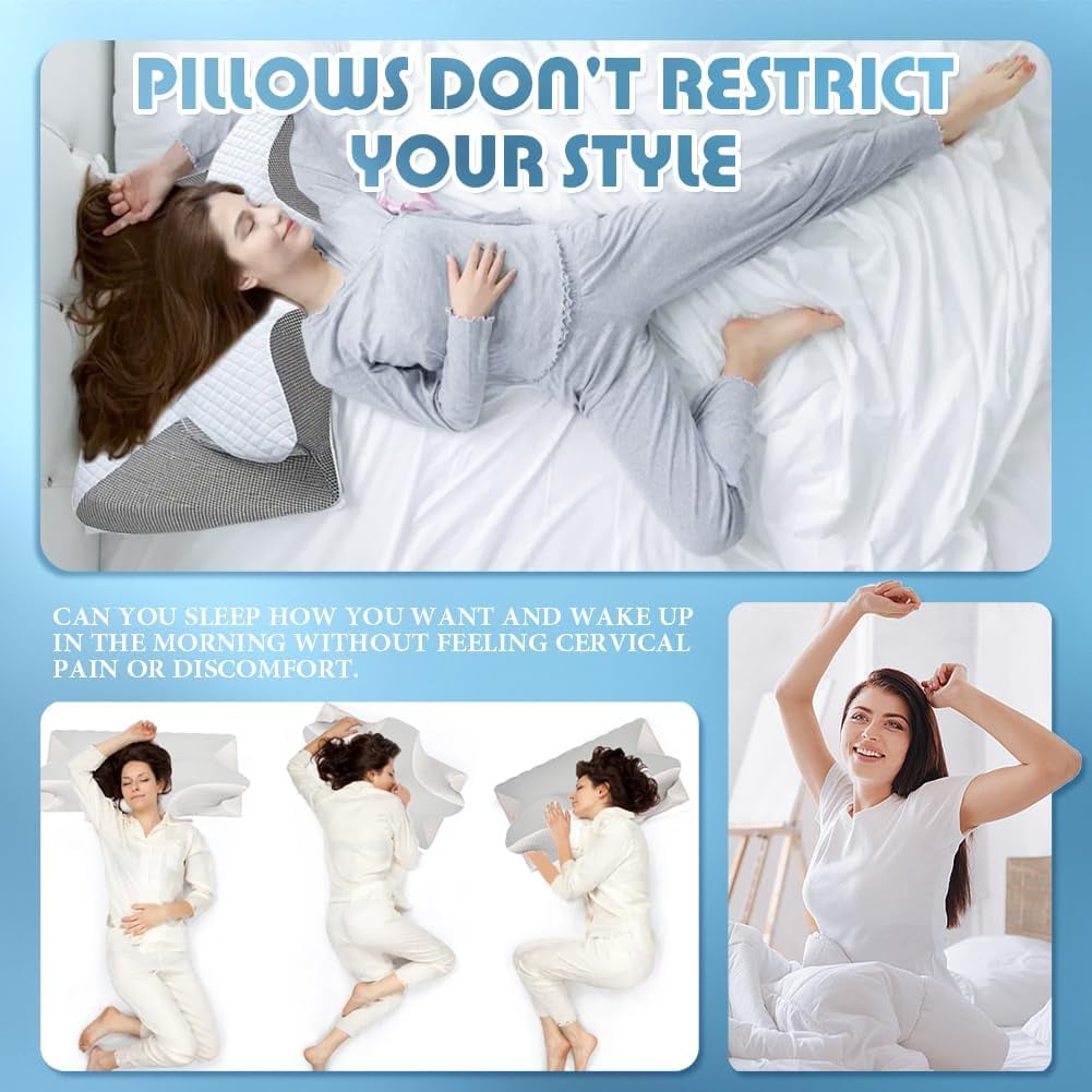 Orthopedic Support Airway Pro Sleep Apnea Pillow, Airway Pro Cervical Pillow - All-Night Neck Support, Ergonomic Pillows for All Sleepin... - Orthopedic Shredded Foam Bed Pillow Set Detail