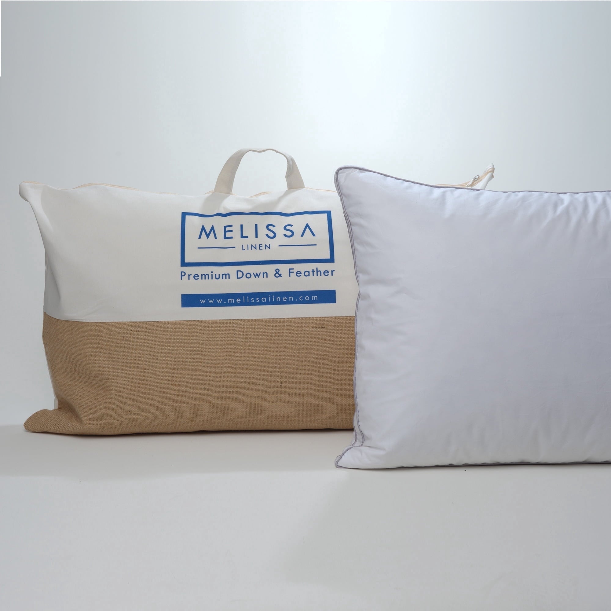 Fluffy Shredded Linen Premium Goose Down Feather Pillow for Bed, Soft & Supportive, Standard Size, White - Hotel Quality Plush Sleeping Pillows Detail