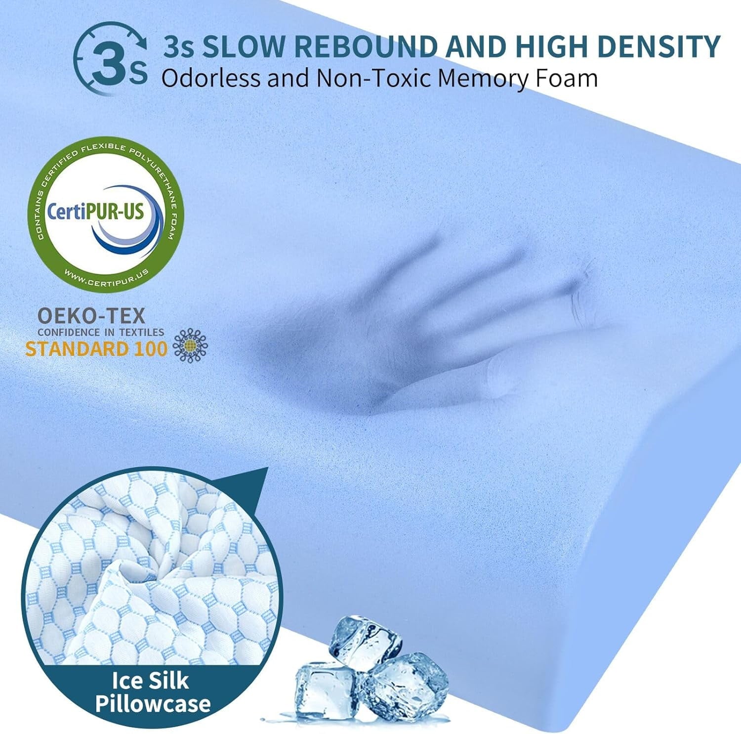 Hotel Collection for Neck Pain Relief, Contour Memory Foam s for Sleeping, Odorless Ergonomic Adjustable Orthopedic Cooling Bed Neck S... - Hotel Quality Plush Sleeping Pillows Detail