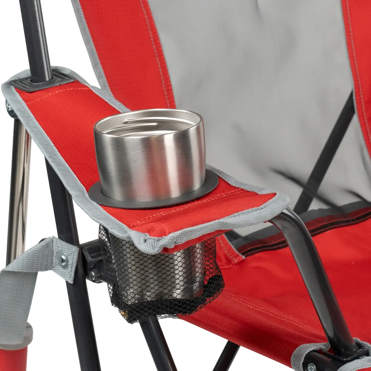 Heavy-Duty Freestyle College Comfort Pro Rocker - Ohio State Buckeyes - Choice 676 - Heavy-Duty Kickback Rocker with Beverage Holder Detail