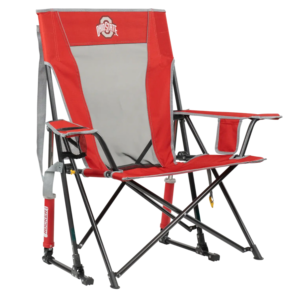 Heavy-Duty Freestyle College Comfort Pro Rocker - Ohio State Buckeyes - Choice 676 - Heavy-Duty Kickback Rocker with Beverage Holder - Default Title