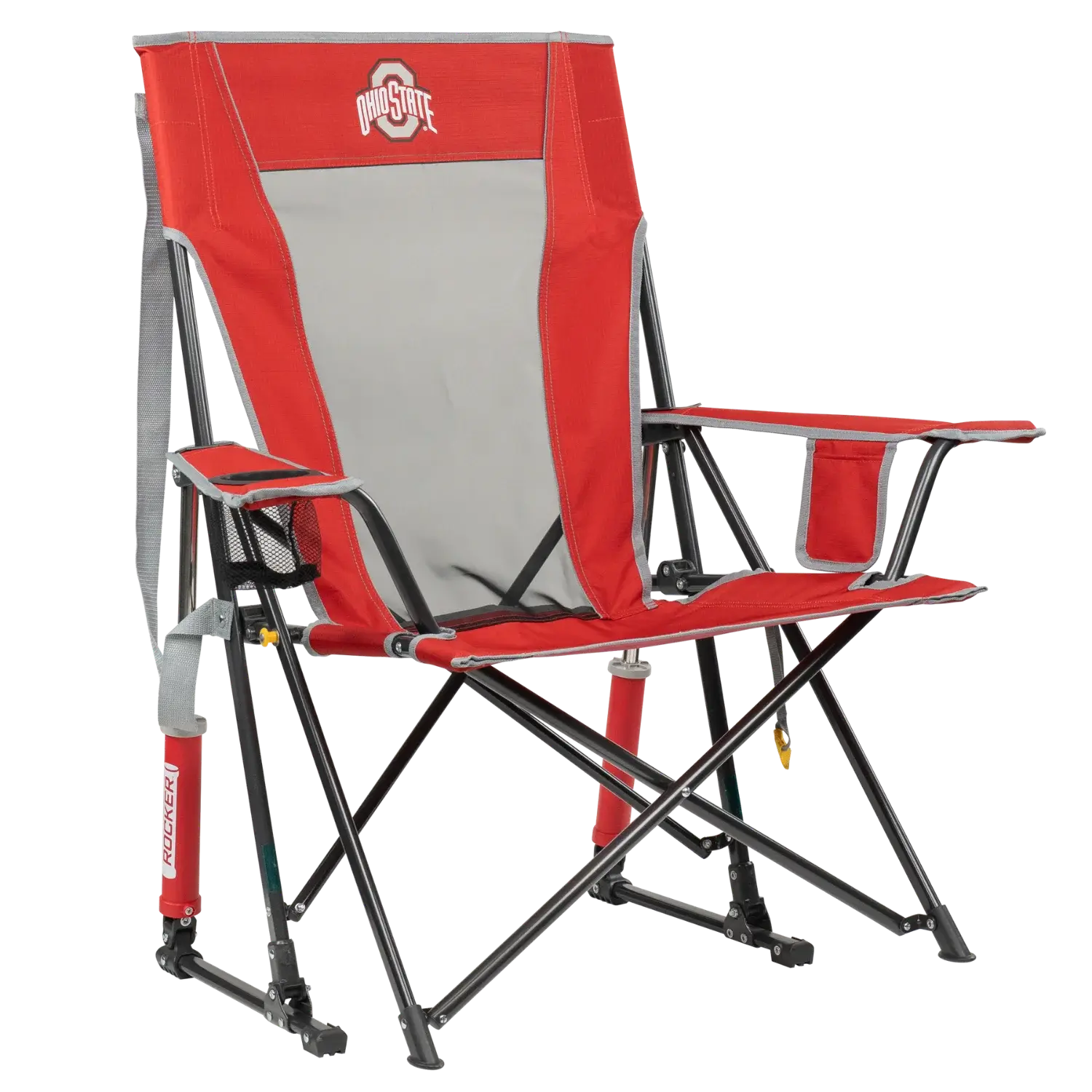 Heavy-Duty Freestyle College Comfort Pro Rocker - Ohio State Buckeyes - Choice 676 - Heavy-Duty Kickback Rocker with Beverage Holder - Default Title