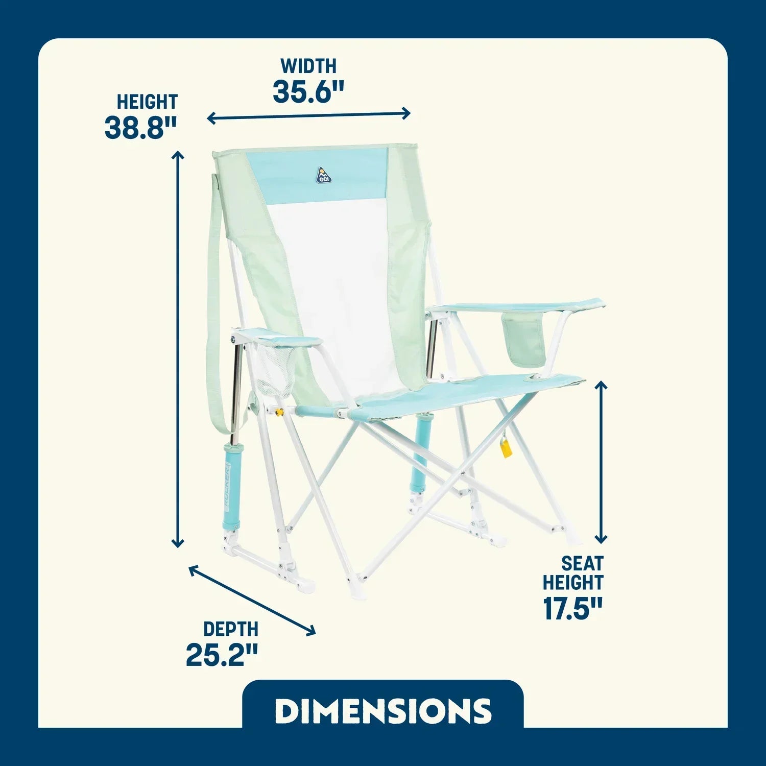 Heavy-Duty Freestyle Comfort Pro Rocker - Choice 375 - Patented Spring-Action Rocking Chair for Camping Detail
