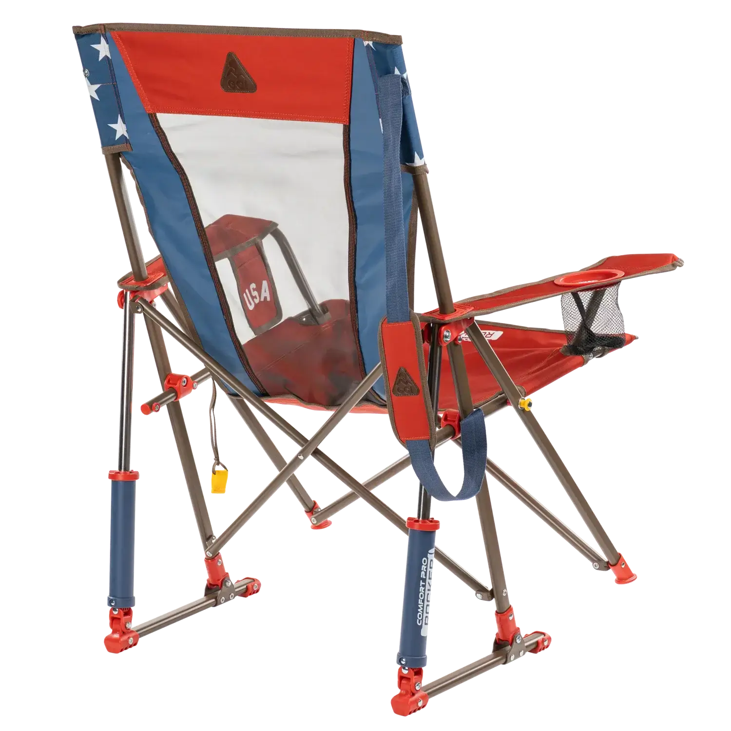Patented Spring-Action Comfort Pro Rocker - USA Anniversary Deluxe - Choice 424 - Patented Spring-Action Rocking Chair for Camping Detail