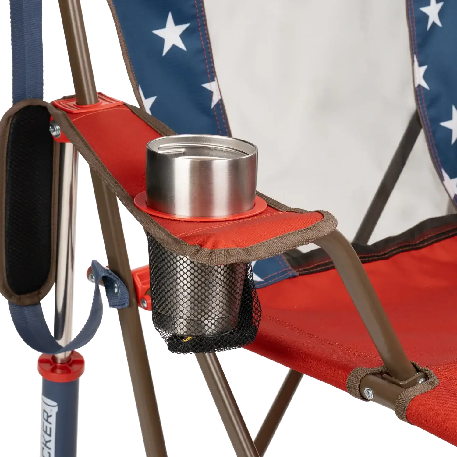 Patented Spring-Action Comfort Pro Rocker - USA Anniversary Deluxe - Choice 424 - Patented Spring-Action Rocking Chair for Camping Detail