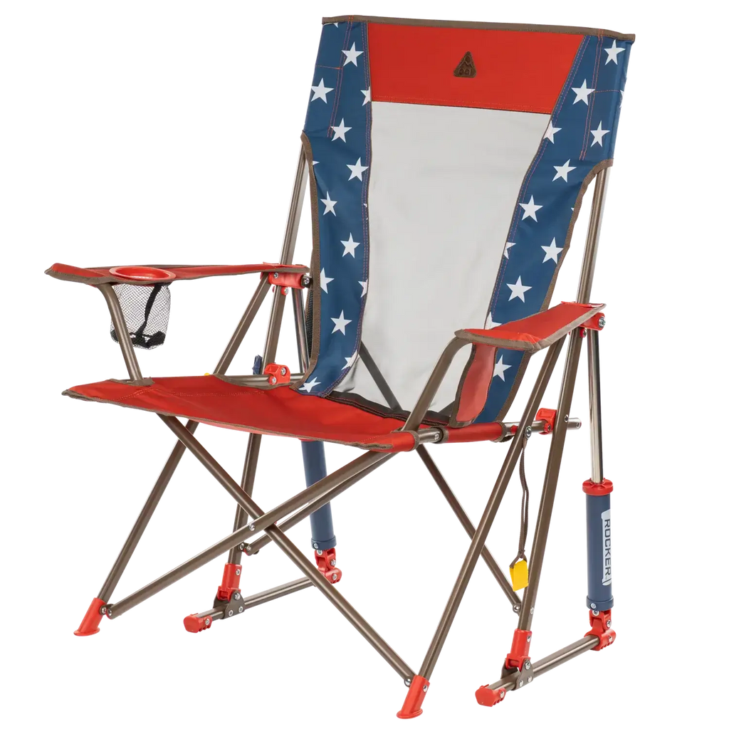 Patented Spring-Action Comfort Pro Rocker - USA Anniversary Deluxe - Choice 424 - Patented Spring-Action Rocking Chair for Camping Detail