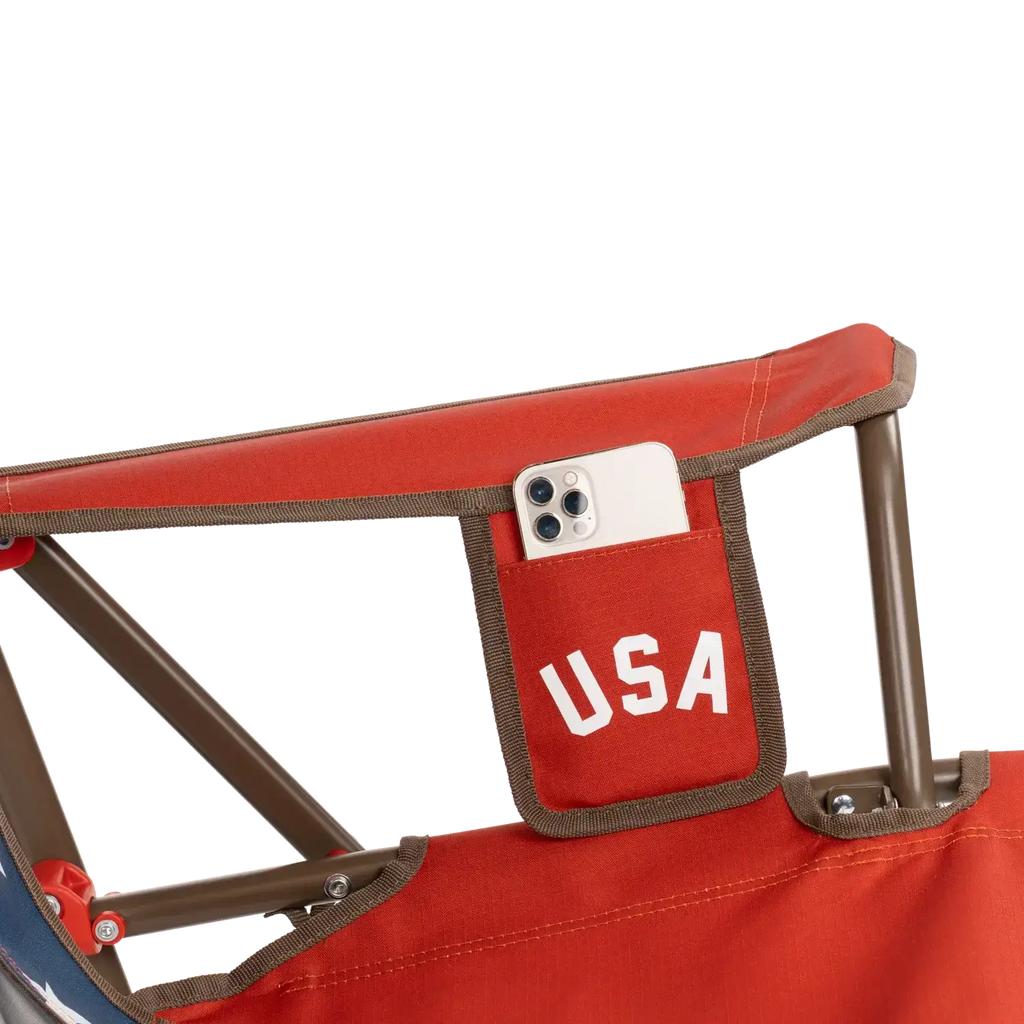 Patented Spring-Action Comfort Pro Rocker - USA Anniversary Deluxe - Choice 424 - Patented Spring-Action Rocking Chair for Camping Detail