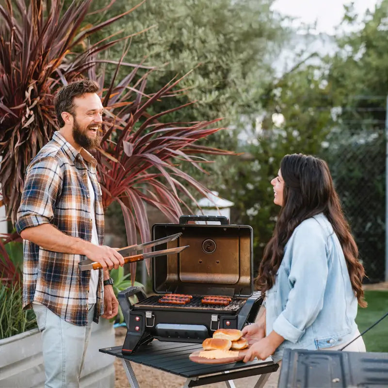Heavy-Duty Grilling Compact Camp Table 25 - Choice 214 - Slim-Fold Outdoor Cook Station with Storage Shelves Detail