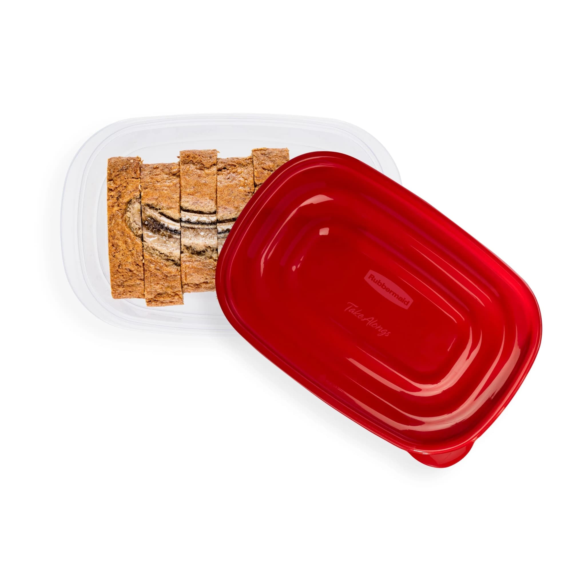 Whimsical Doughnut 8 Cups, 2 Packs, Red, Plastic Deep Rectangle Food Storage Containers - Playful Star & Heart Shaped Geometric NeeDoh Detail