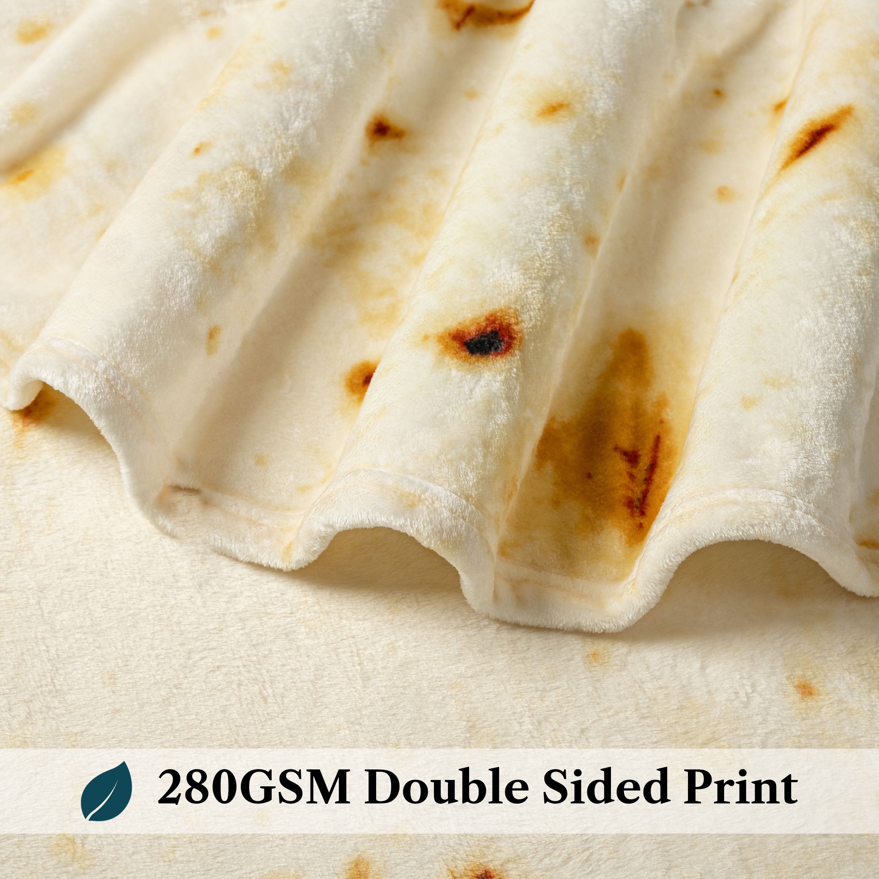 Cozy Fleece Burrito Tortilla Blanket, Double Sided Taco Flour Wrap Novelty Throw for Adult Kid Teen, Realistic Food Blanket, Funn... - Luxury Knitted Decorative Throw Blanket with Fringes Detail