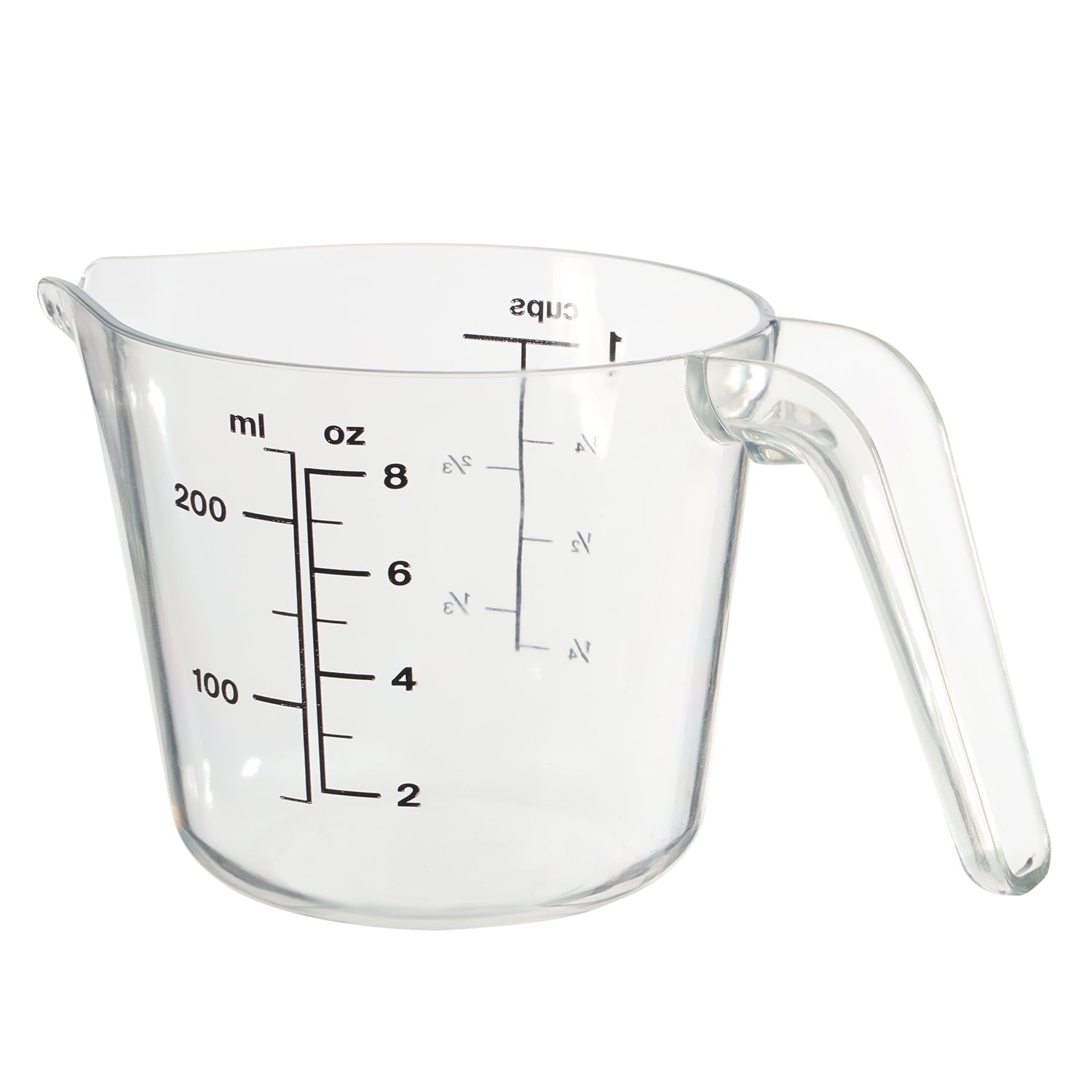 Premium Kitchen 1 Cup Large Spout Plastic Measuring Cup, Clear - Kitchen Gadget Tool for Quick Food Prep Detail
