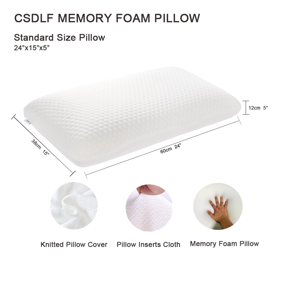 Ergonomic Memory Foam Memory Foam Bed Pillows, Pillow for Side and Back Sleeper, Pillow for Neck Pain Relief, Washable Removable Cover, Sof... - Hotel Quality Plush Sleeping Pillows Detail