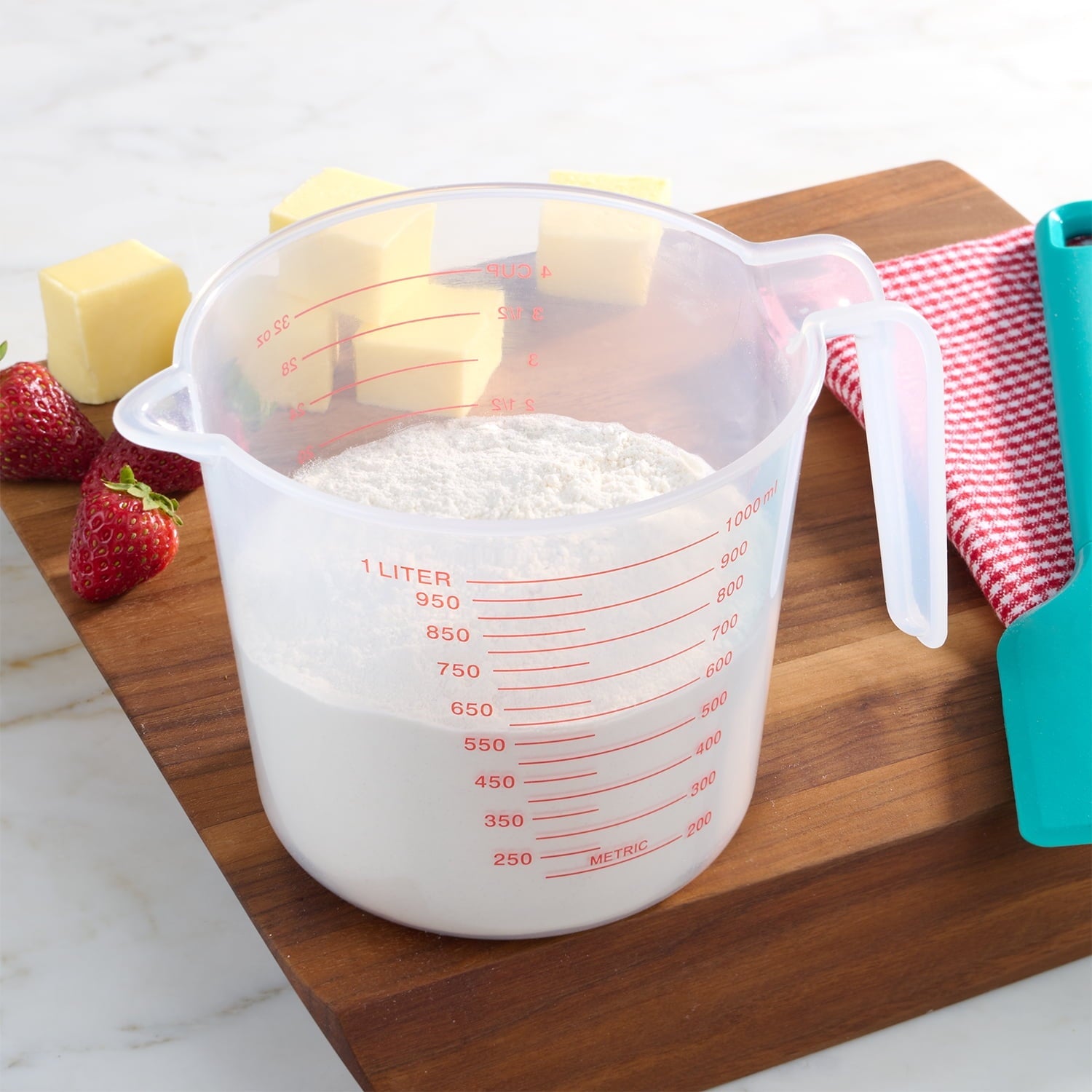 Premium Kitchen (12 pack) 4 Cup PP Plastic Measuring Cup, 32 oz, Clear - Kitchen Gadget Tool for Quick Food Prep Detail