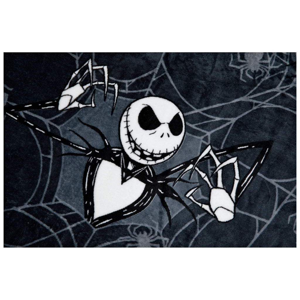 Cozy Fleece Nightmare Before Christmas Jack Skellington 62x90 Plush Throw Blanket, 100% Polyester - Luxury Knitted Decorative Throw Blanket with Fringes Detail