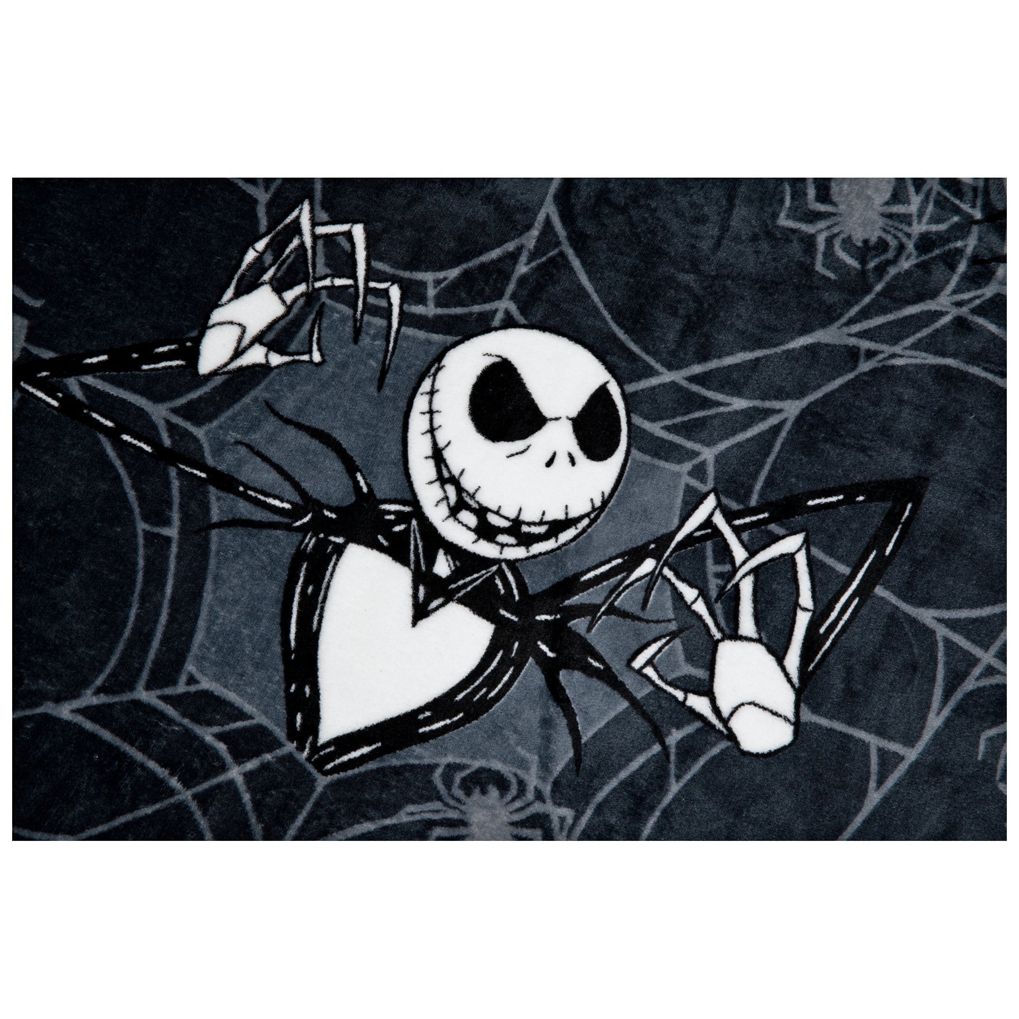 Cozy Fleece Nightmare Before Christmas Jack Skellington 62x90 Plush Throw Blanket, 100% Polyester - Luxury Knitted Decorative Throw Blanket with Fringes Detail