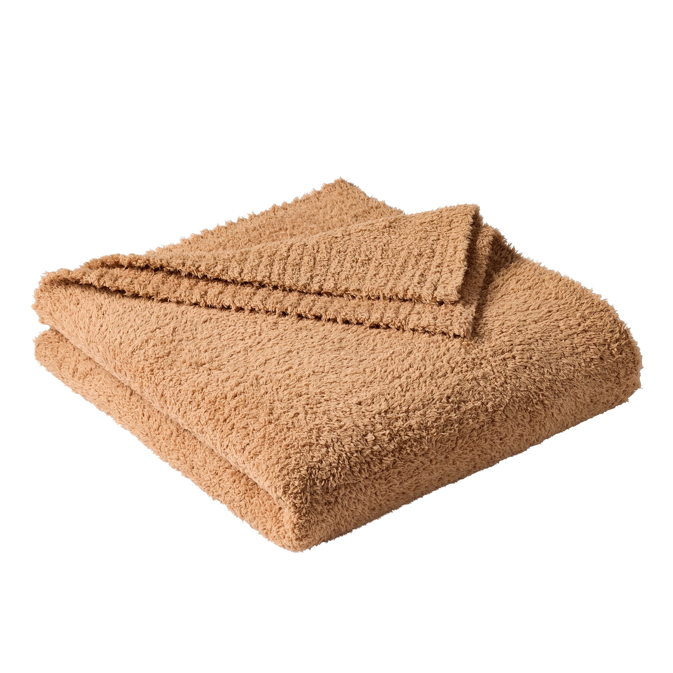 Decorative Knitted Cozy Knit Throw, Dark Caramel, 50x72" - Luxury Knitted Decorative Throw Blanket with Fringes Detail