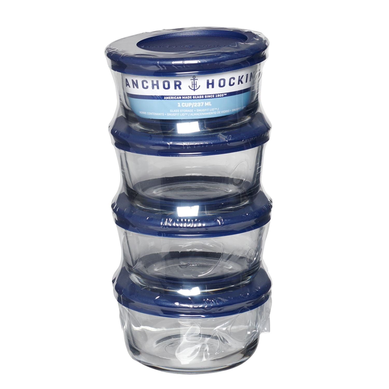 Deliciously Squishy Glass Food Storage Containers with Lids, 1 Cup Round, Set of 4 - Fun Food Fidget Cookie Squishable Toy Detail