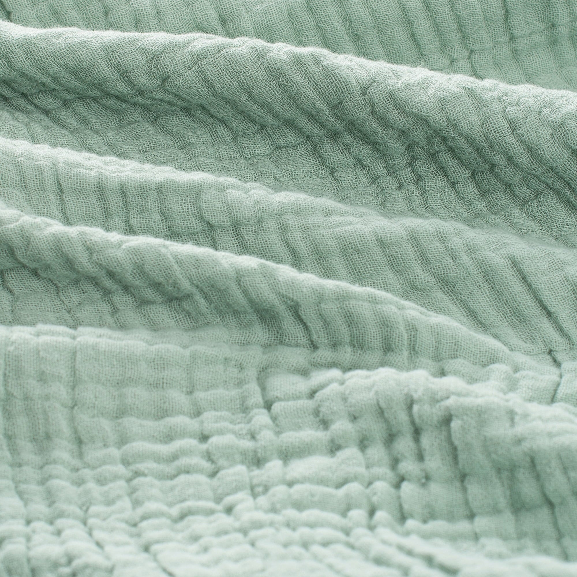 Super Soft Flannel 100% Cotton Muslin Throw Blanket Gauze Blankets for Adults Soft Throws for Bed and Couch, 50" x 70" Sage Green - Luxury Knitted Decorative Throw Blanket with Fringes Detail