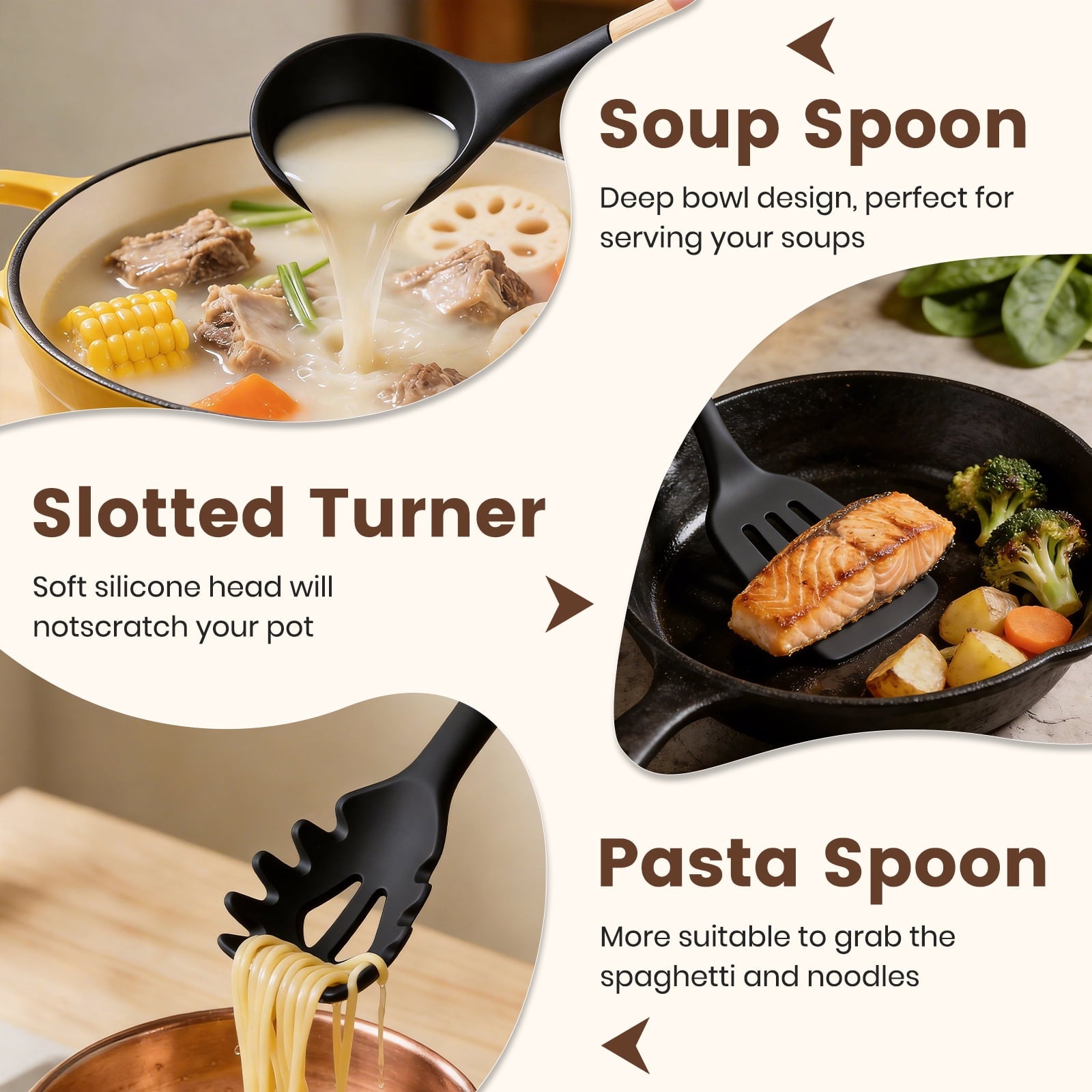 Durable Steel Silicone Cooking Utensils Set with Holder, 44 PCS Kitchen Utensils Set, Silicone Kitchen Gadgets Spatulas Set for Non... - Heavy Duty Stainless Steel Kitchen Shears Detail