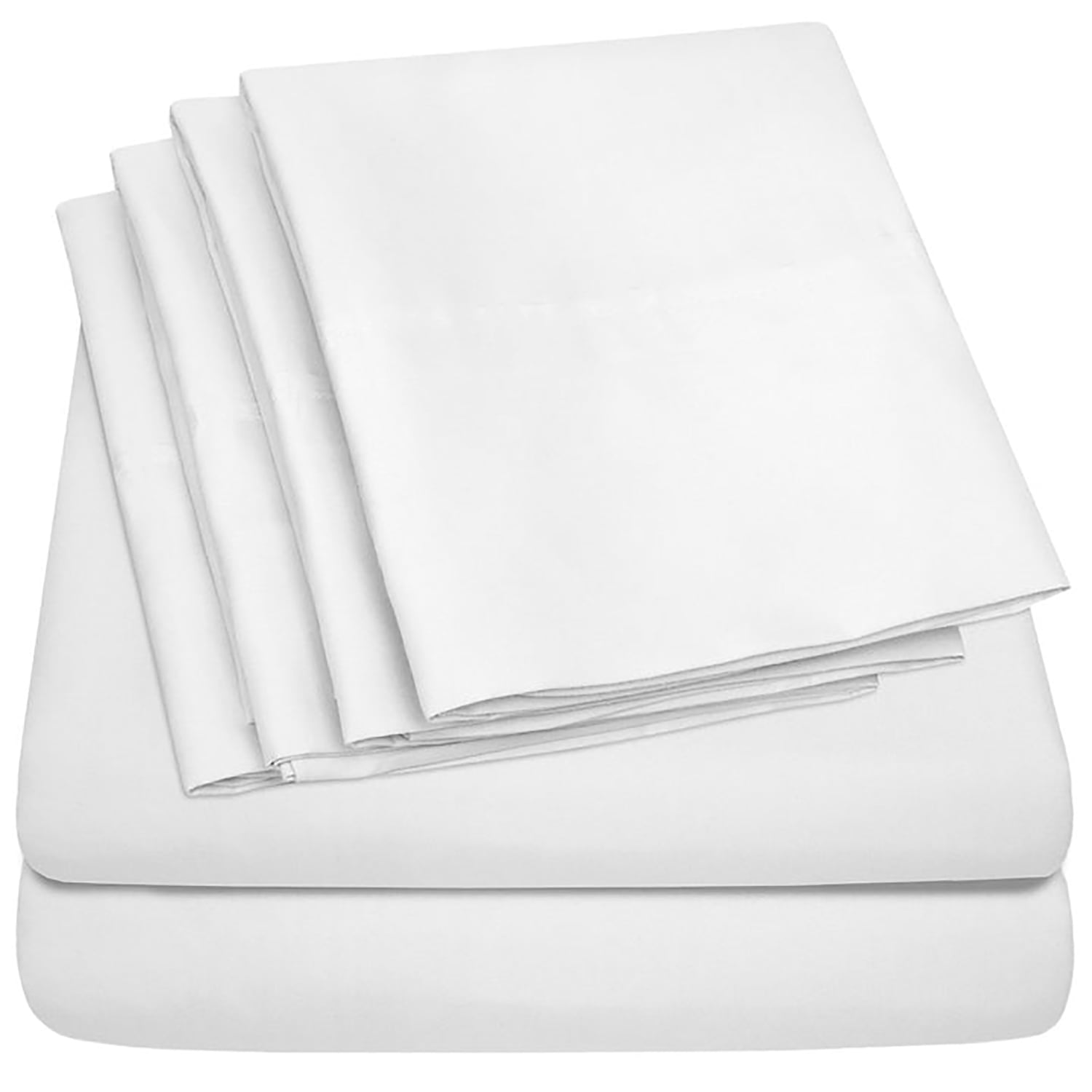 Ultra-Soft Hotel Collection Rayon derived - 6 Piece, Queen, White - Breathable Egyptian Cotton Flat & Fitted Sheets Detail