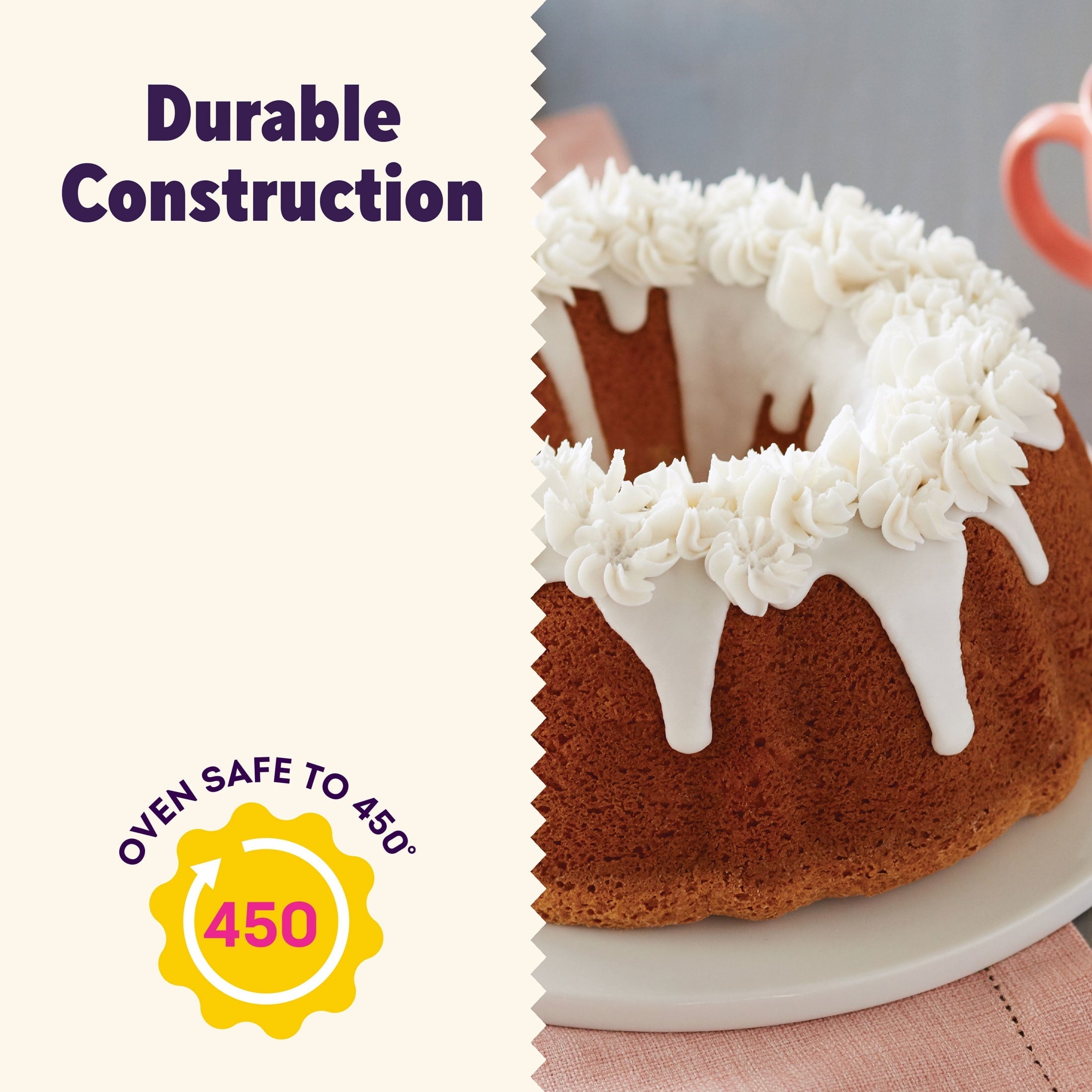 Innovative Everyday Non-Stick Bundt Cake Pan 6" Fluted Tube Baking Pan, Packaging May Vary - Premium Stainless Steel Garlic Presser & Peeler Detail