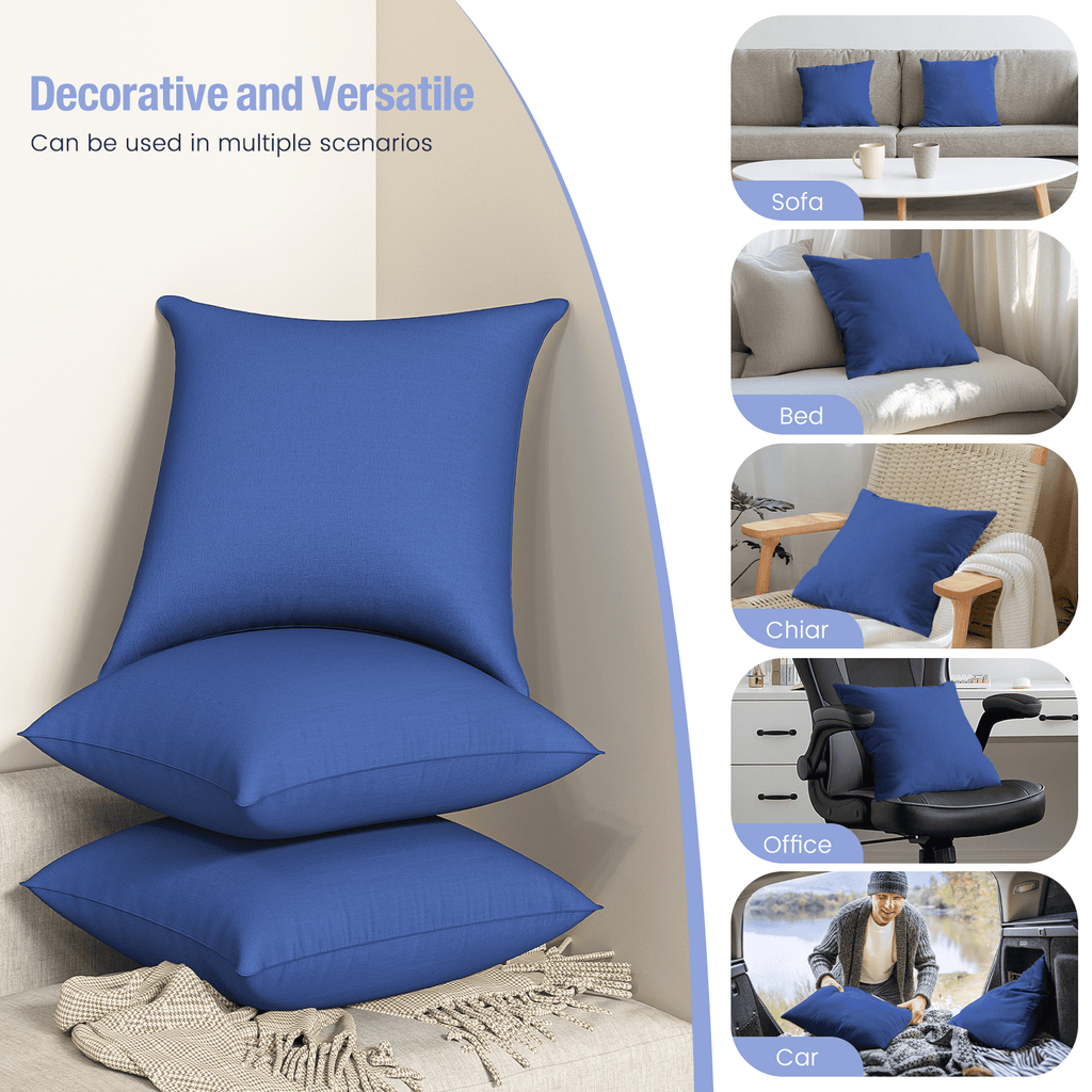 Orthopedic Support Throw Pillow Inserts Set of 2, Indoor Decorative 18x18 inches Square Pillows for Couch, Sofa, Bed, Supportive Cushion... - Decorative Throw Pillow Cushion for Sofa & Bed Detail