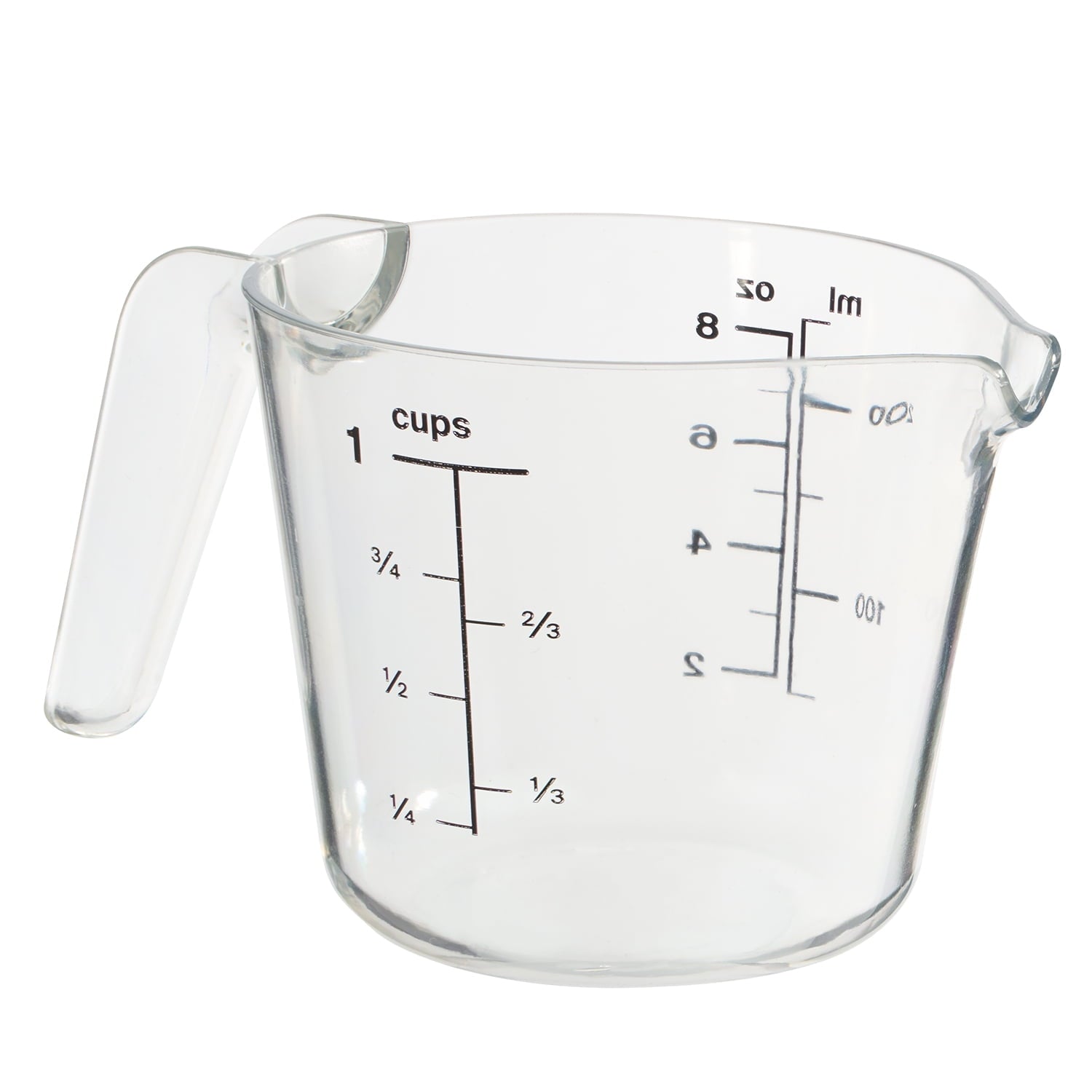 Premium Kitchen 1 Cup Large Spout Plastic Measuring Cup, Clear - Kitchen Gadget Tool for Quick Food Prep Detail