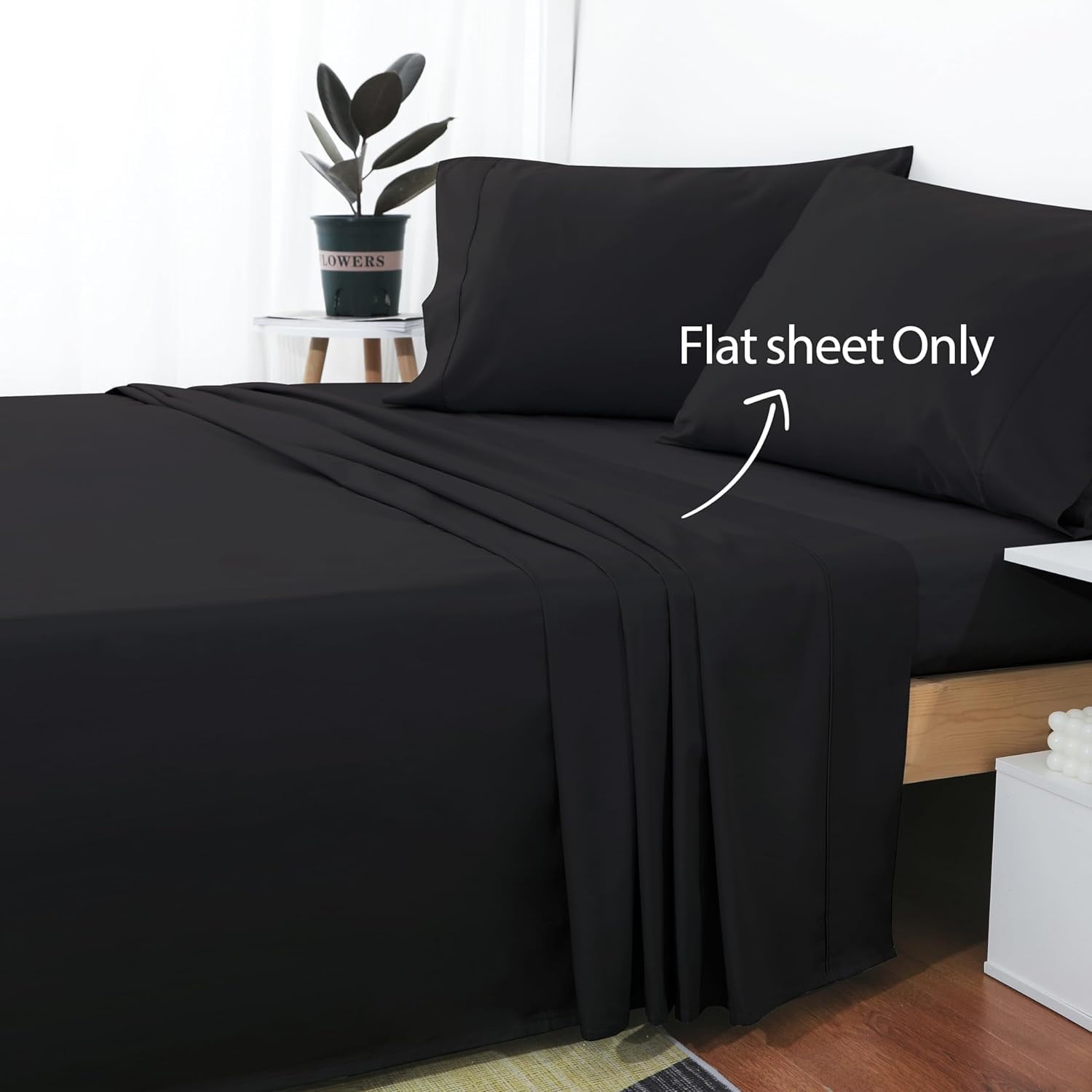 Ultra-Soft Sheet Only, 600 Thread Count 100% Egyptian Top Sheet 1Pcs, Cool & Breathable Bed Sheets Wrinkle, Fade, Stain Resistan... - Cooling Hotel Quality Bedding Sheets and Pillowcases Detail