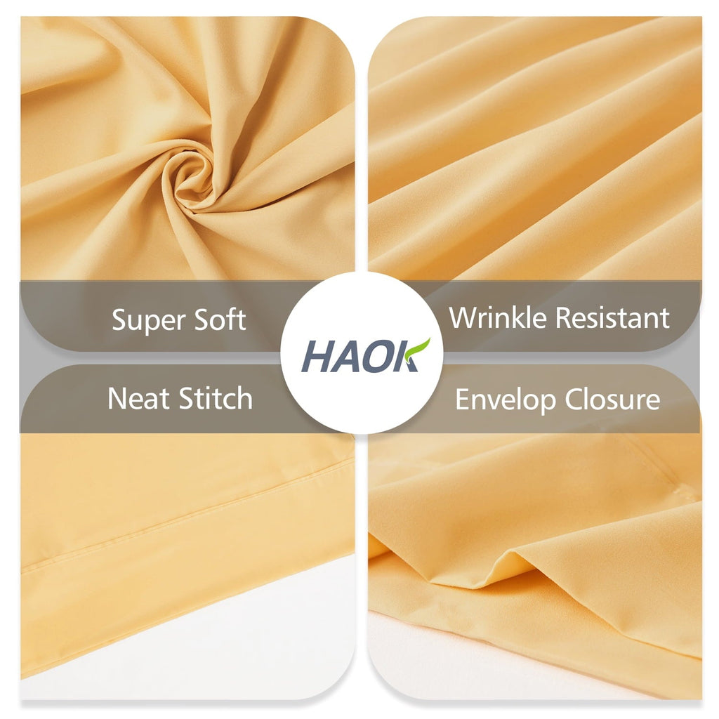 Orthopedic Support Solid Print Pillow Cases, King, Beige, 2-Pieces - Orthopedic Shredded Foam Bed Pillow Set Detail