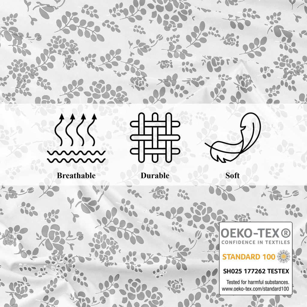 Breathable Luxury Lux Decor Twin Microfiber Bed Sheets - 3 Piece Floral Sheet Set, Soft Breathable Bedding, Wrinlkle Resistant, OEKO-TE... - Cooling Hotel Quality Bedding Sheets and Pillowcases Detail