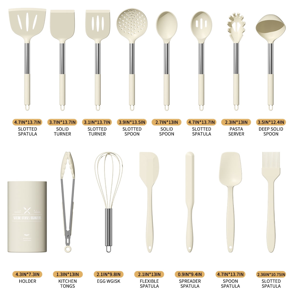Durable Steel Silicone Cooking Utensil Set, 30 Pcs Kitchen Utensils Set with Stainless Steel Handle, Food Grade Silicone Spatula Se... - Professional Kitchen Tool for Culinary Enthusiasts Detail