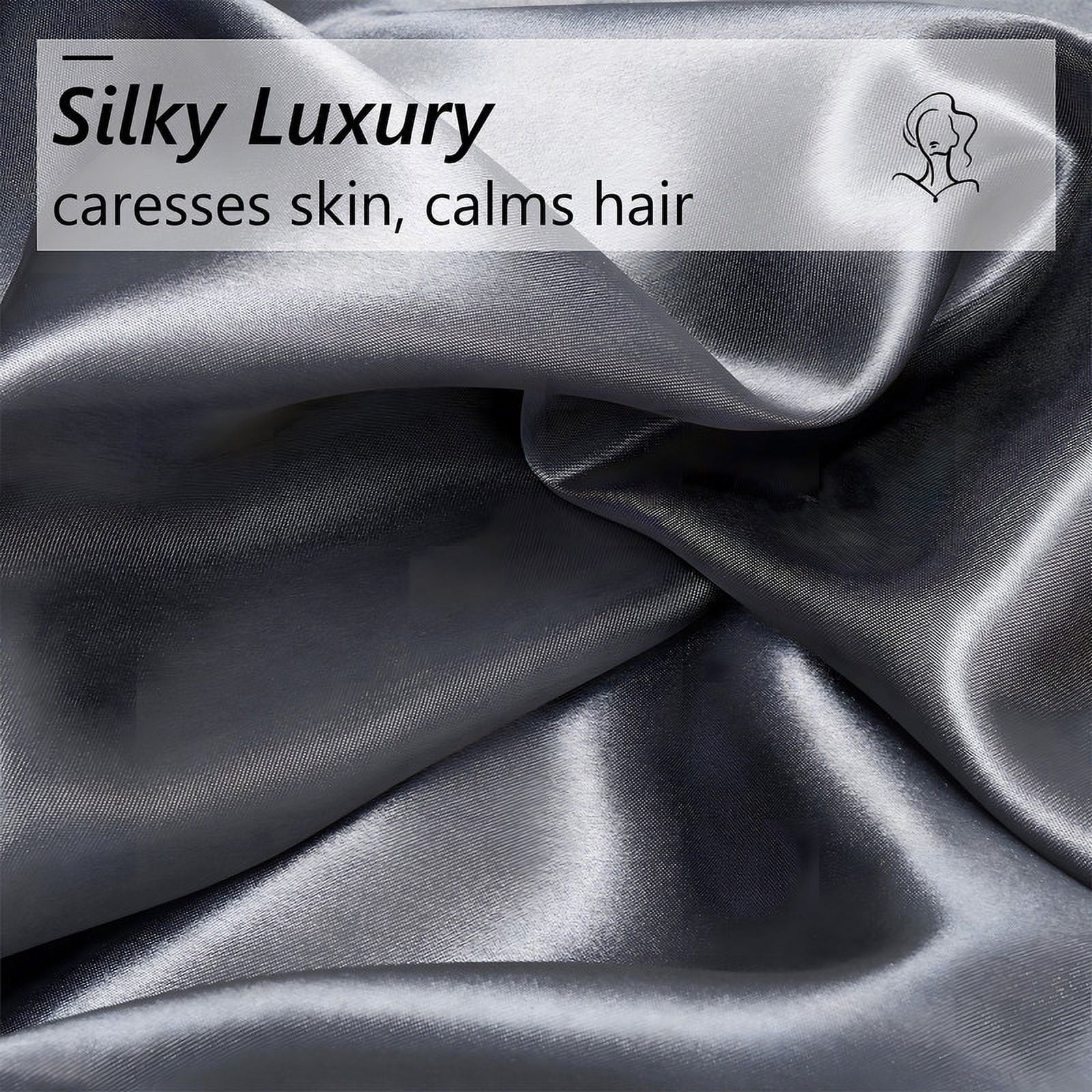 Premium Egyptian Cotton Luxury 5-Piece Satin Sheets Twin Silk Sheets Bed Sheet Set Ultra-Silky & Skin-Friendly Deep Pocket Bed Flat Fitted Sheet - Cooling Hotel Quality Bedding Sheets and Pillowcases Detail
