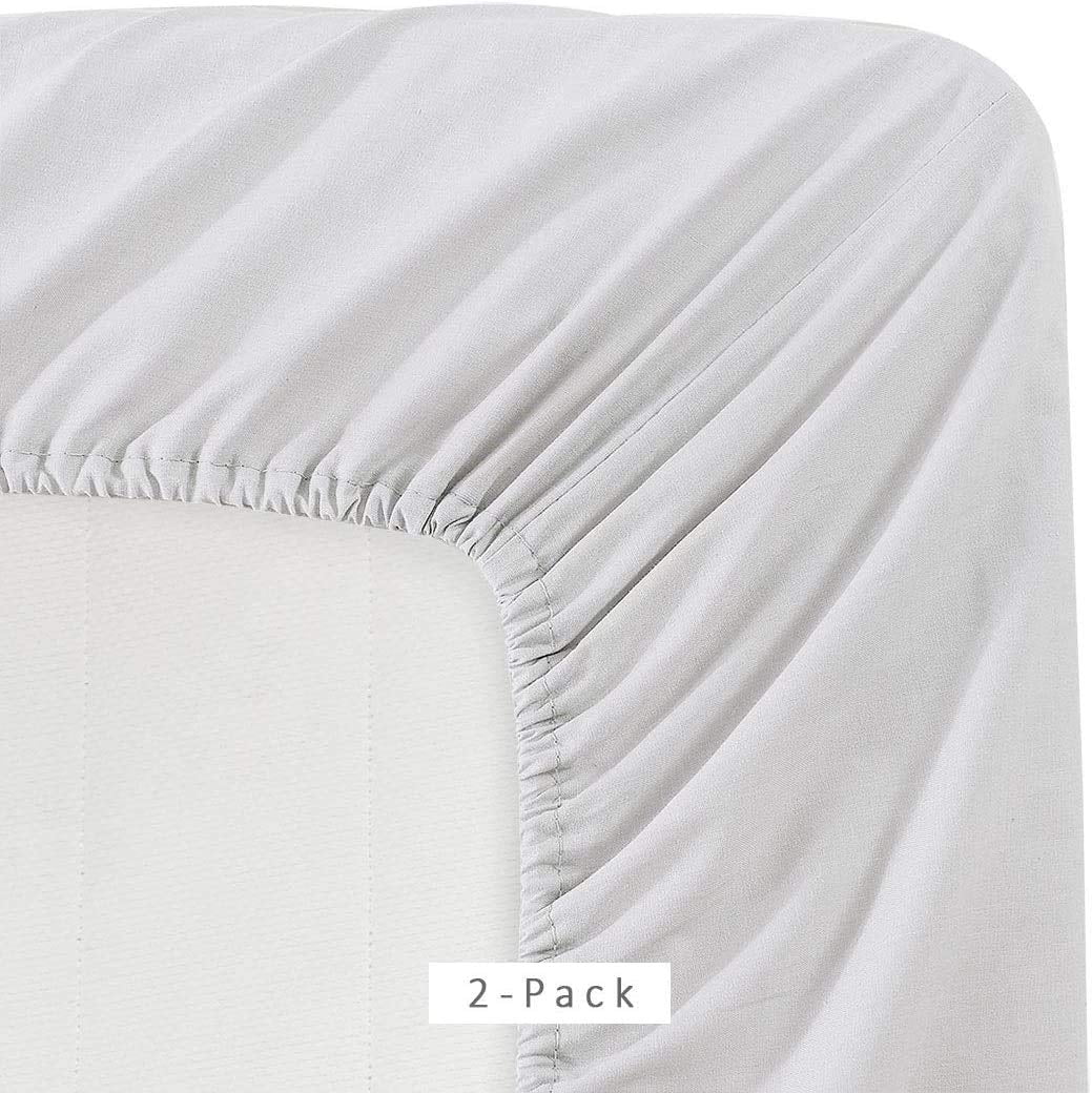 Premium Egyptian Cotton 2 Pack Fitted Hospital Bed Sheets with Elastic All Around for a Double Brushed Ultra Soft Breathable 100% Microfiber ... - Breathable Egyptian Cotton Flat & Fitted Sheets Detail