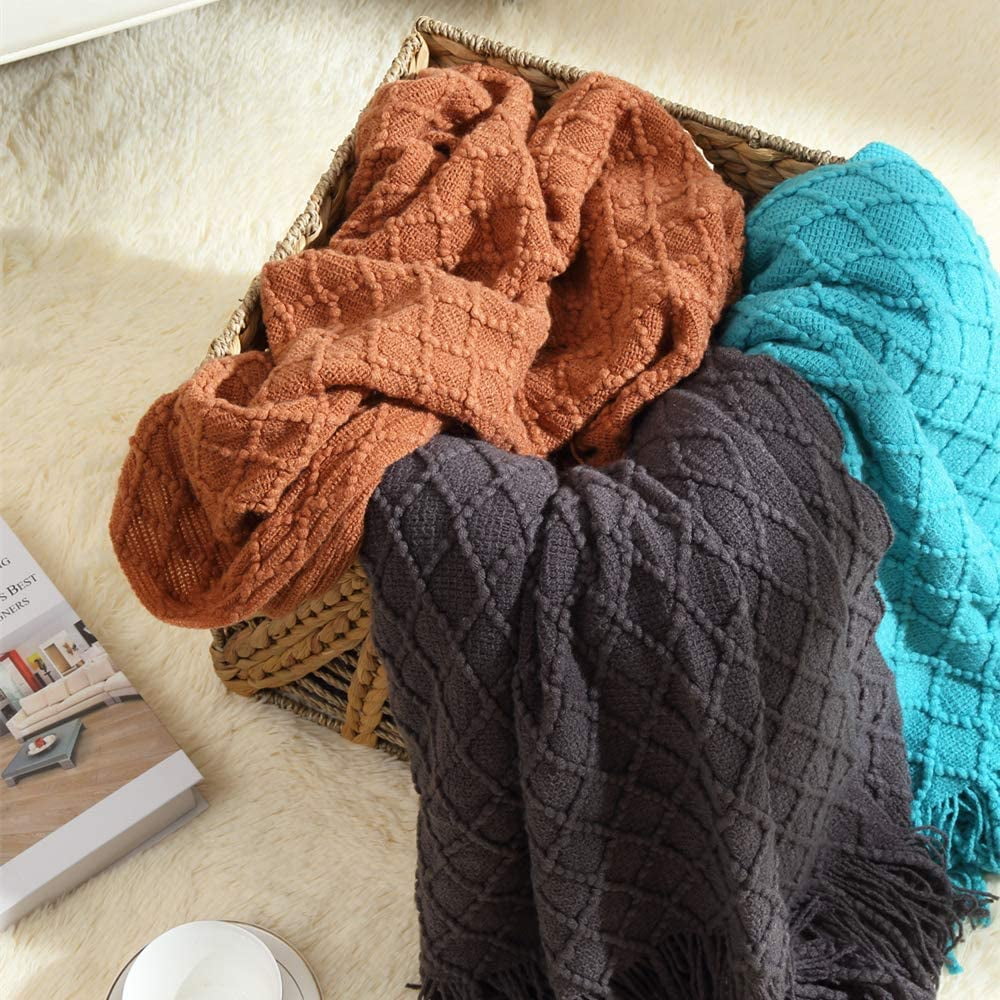 Reversible Sherpa Home Decor Rustic Couch Sofa Chair Bed Throw Blanket, Soft Warm Light Weight in Spring Summer (50''X60'' Brown) - Super Soft Reversible Sherpa Flannel Blanket Detail