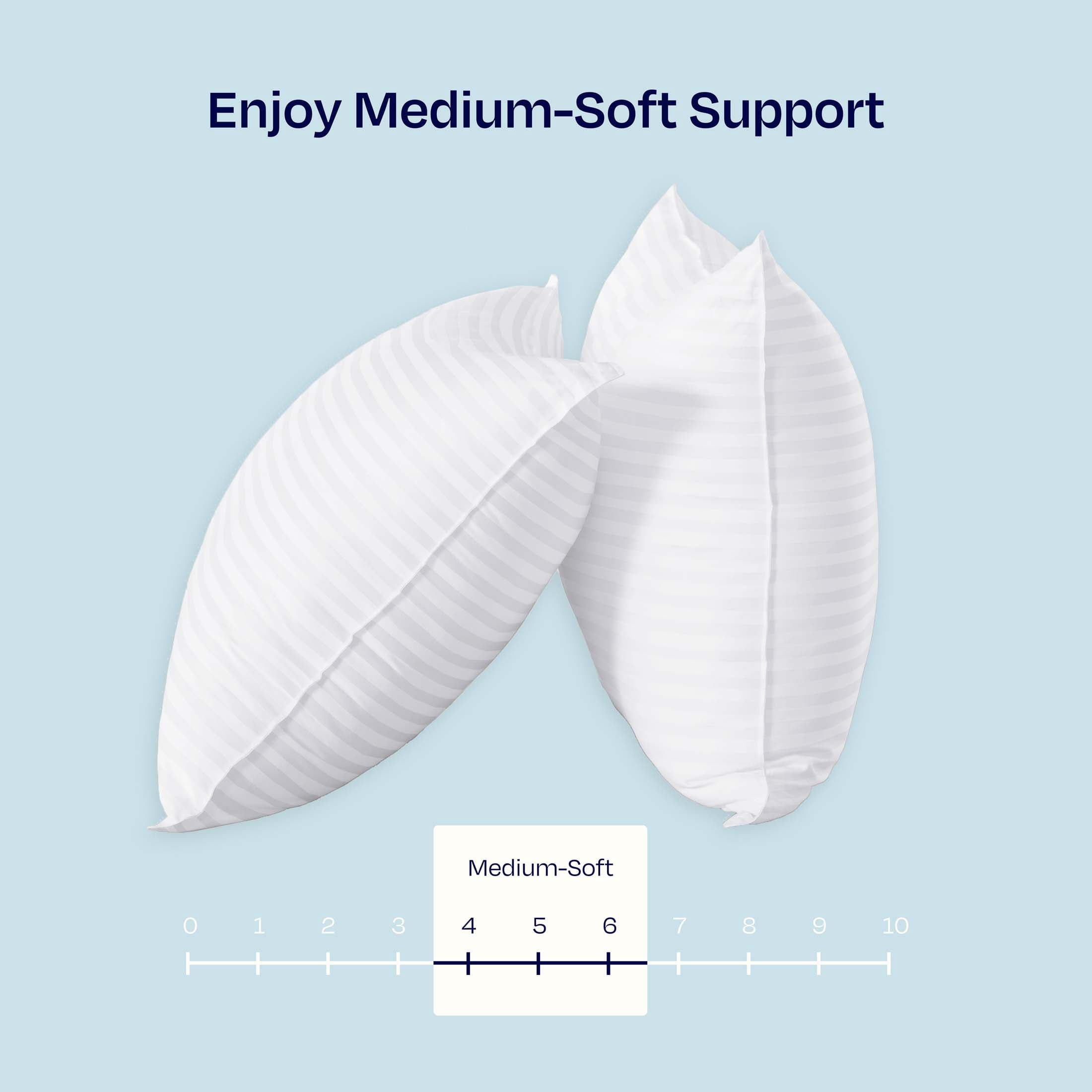 Hotel Collection 2-Pack Comfort Bed Pillows Standard size set of 2 for Sleeping, Pillows, for Back, Stomach or Side Sleepers, 20 x 26 ... - Hotel Quality Plush Sleeping Pillows Detail