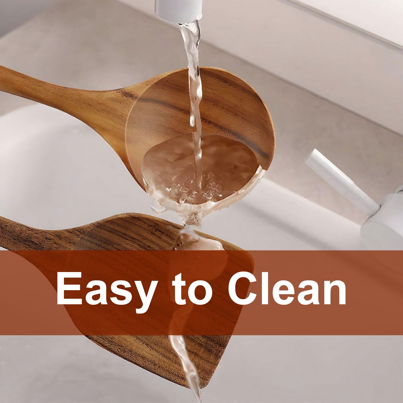 Ergonomic Cooking 10Pcs Wooden Spoons for Cooking, Smooth Finish Teak Wooden Utensils for Cooking, Soft Comfort-Grip Wood Spoons for Co... - Premium Stainless Steel Cooking Utensil for Non-Stick Pots Detail