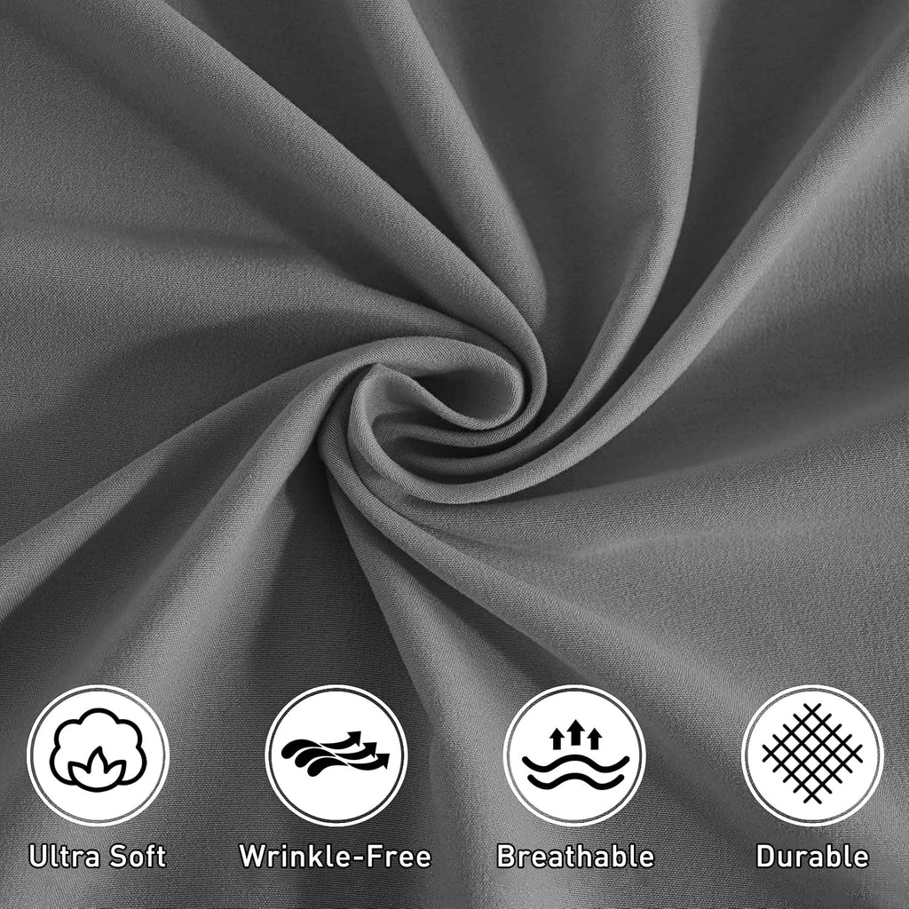 Cooling Sateen 4 Piece Bed Sheet Set, Queen Size Upgraded Cooling Deep Pocket Comfy Breathable Hotel Luxury Bedding, Extra Soft Wrin... - Cooling Hotel Quality Bedding Sheets and Pillowcases Detail