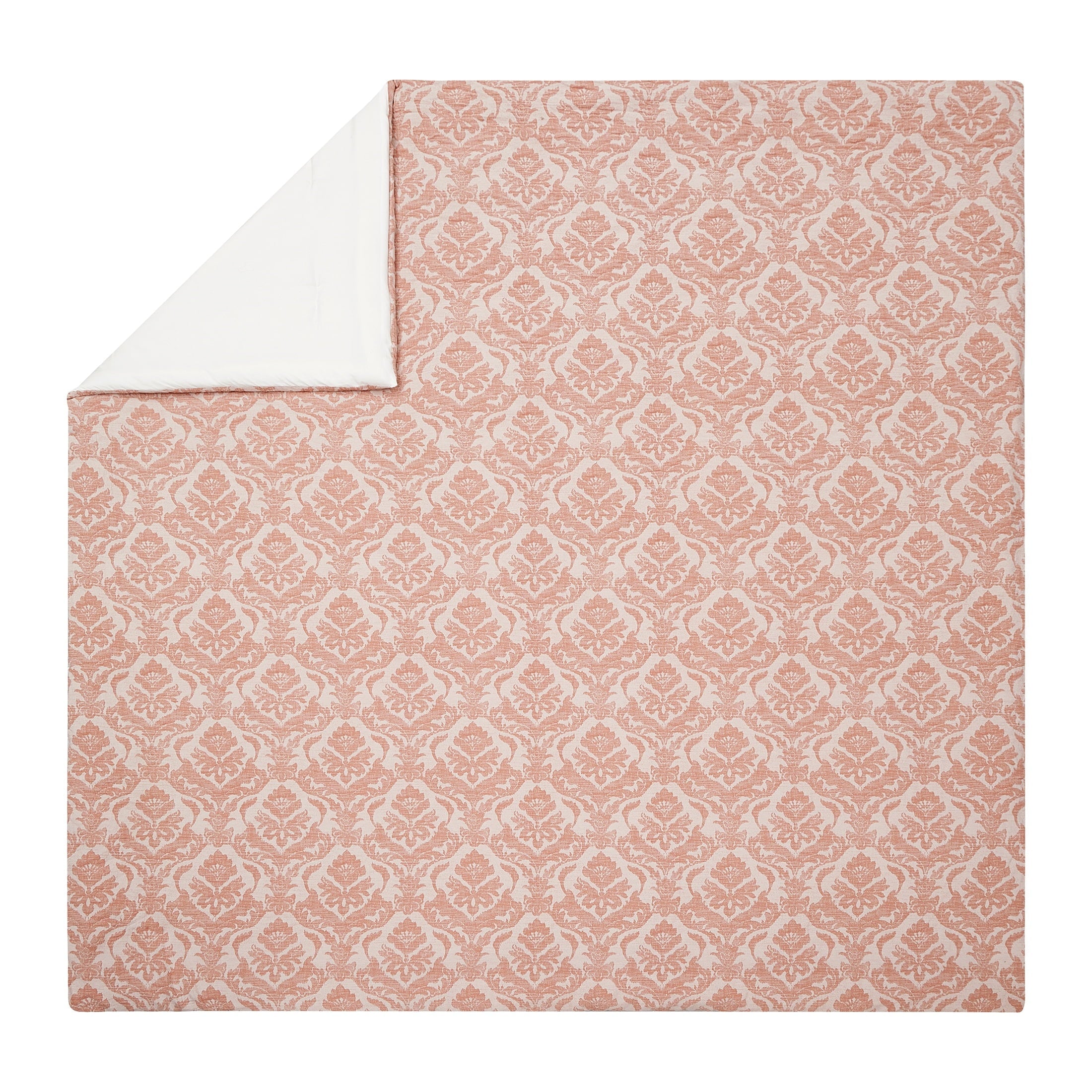 Luxurious Quilted Woven Damask 2-Piece Comforter Set, Blush, Full Queen, All Ages - Hypoallergenic Ultra-Fluffy Quilt for Winter Detail