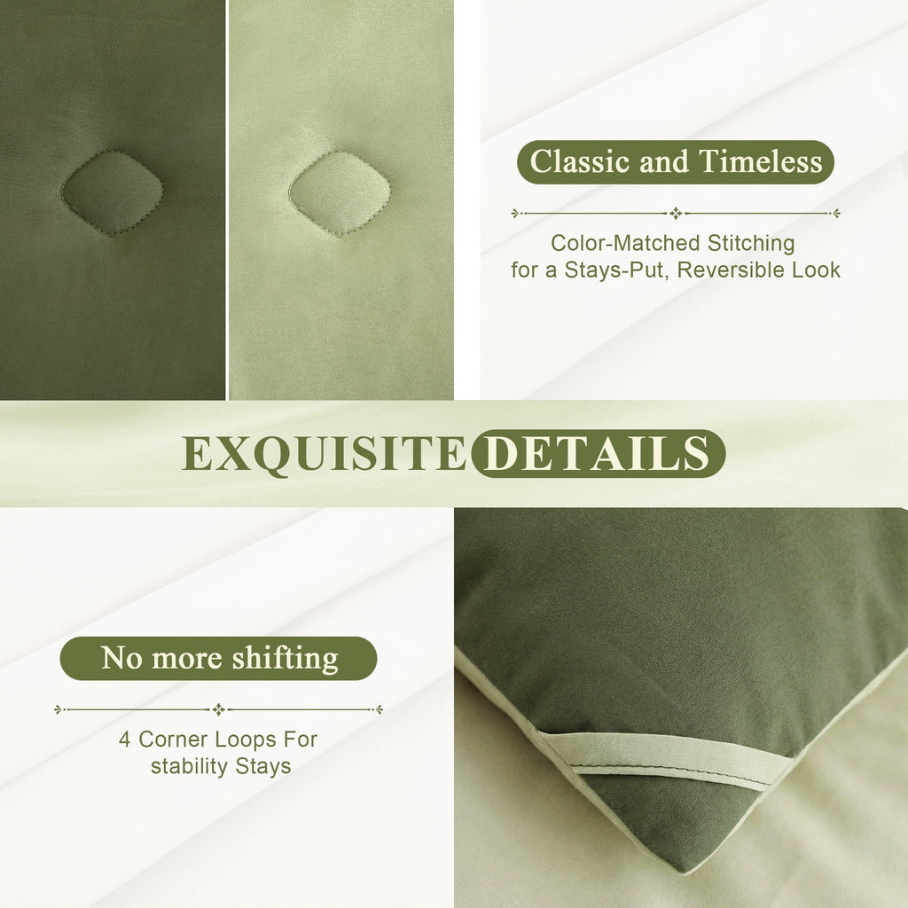 Luxurious Quilted 7 Pieces Comforter Set Queen，Bed in A bag，All Seasons Bedding sets with Comforter,Fitted Sheet,Flat Sheet,Pillowcases... - Hypoallergenic Ultra-Fluffy Quilt for Winter Detail