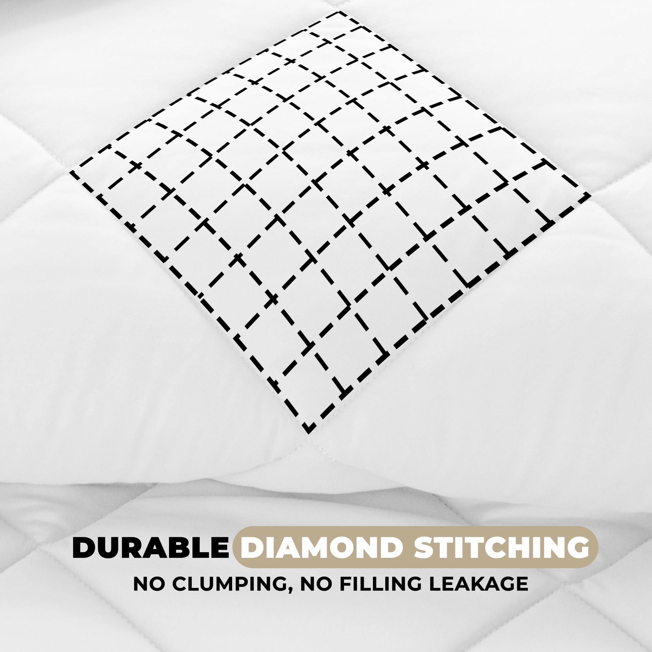 Heavyweight Warmth Lux Decor All-Season Comforter Sets Twin Size 2 PC, Reversible Bedding Set with Diamond Quilted Design Comforter and ... - All-Season Down Alternative Comforter Insert Detail