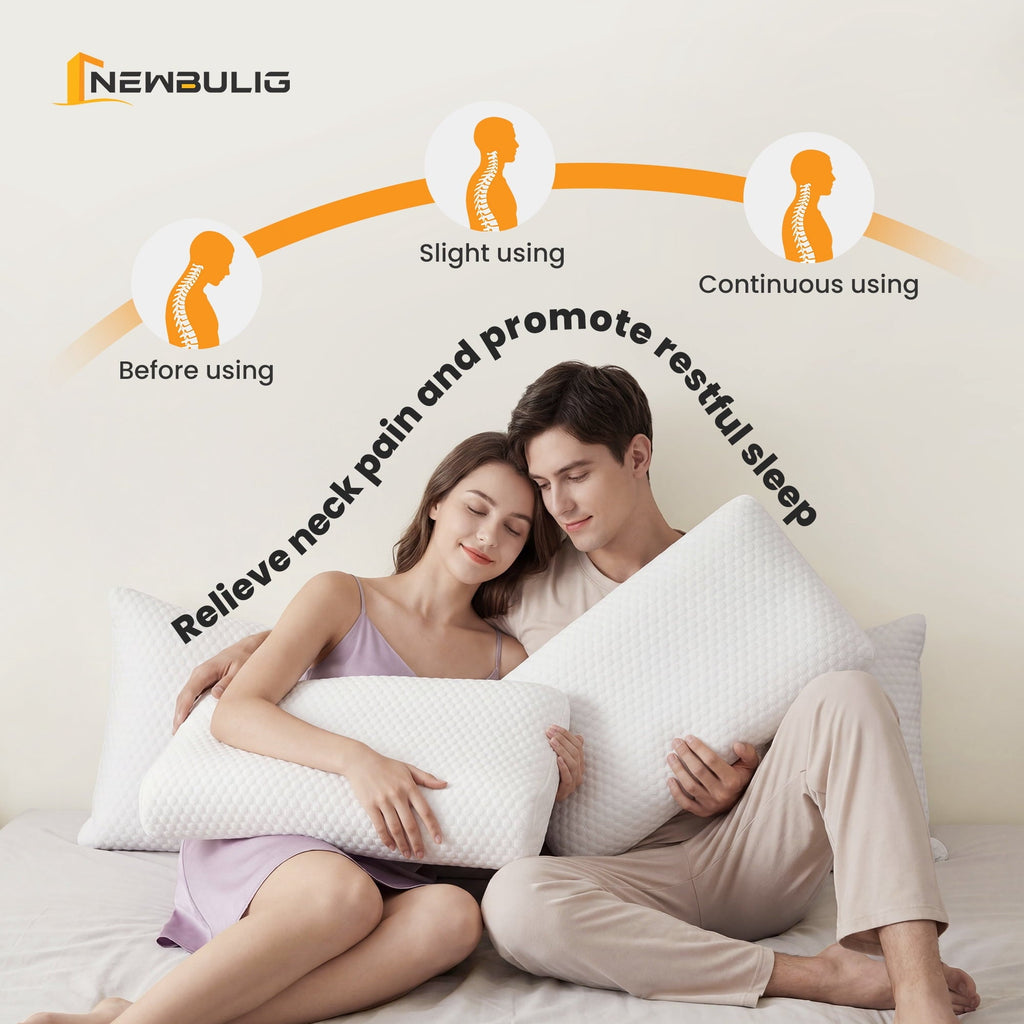 Ergonomic Memory Foam Memory Foam Pillow for Sleeping, Gel Cooling Bed Pillow with Breathable Mesh and Washable Cover for Back and Side Sle... - Ergonomic Memory Foam Pillow for Neck Pain Support Detail