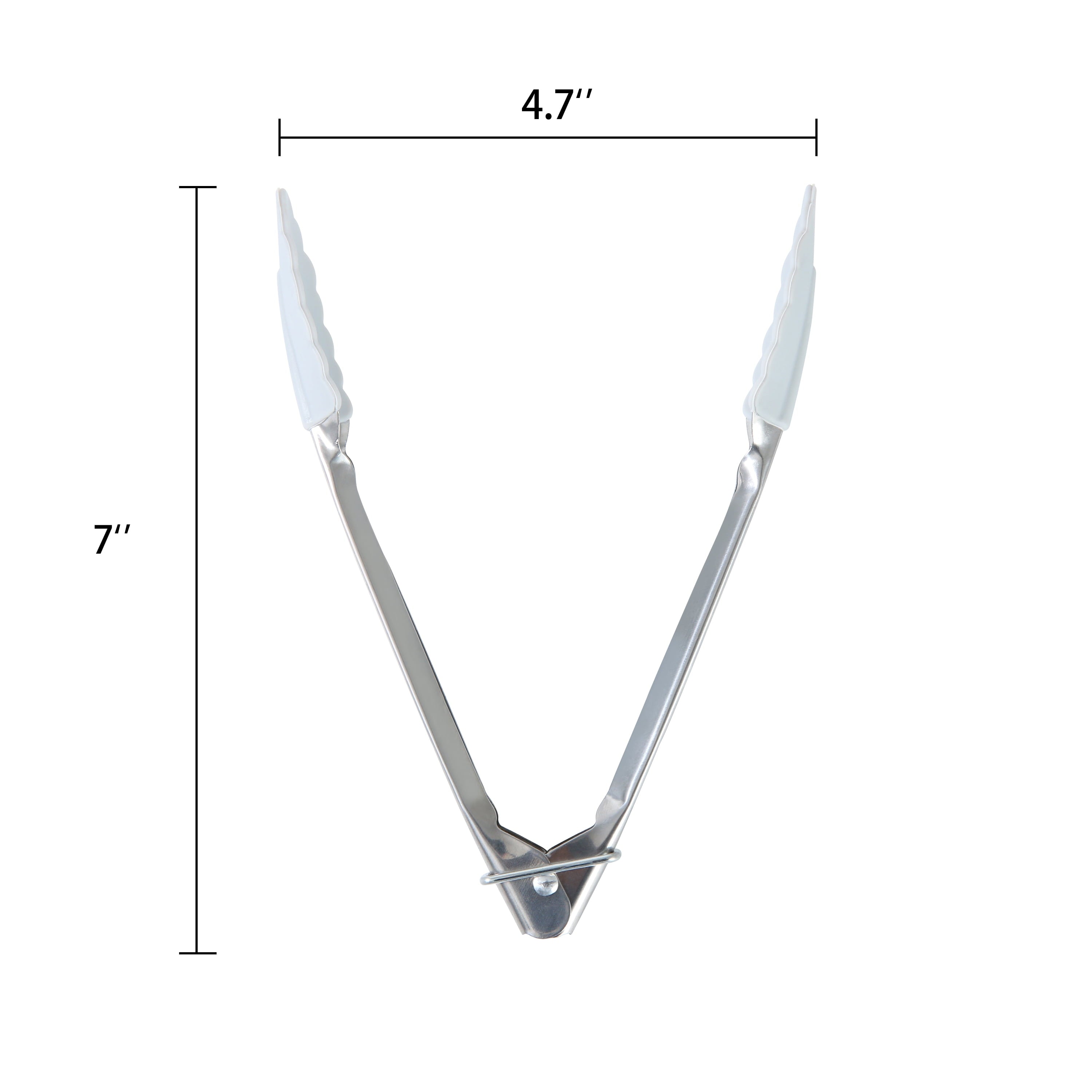 Durable Steel Stainless Steel and Silicone Mini Food Tongs Grey - High-Precision Culinary Tool for Baking & Cooking Detail