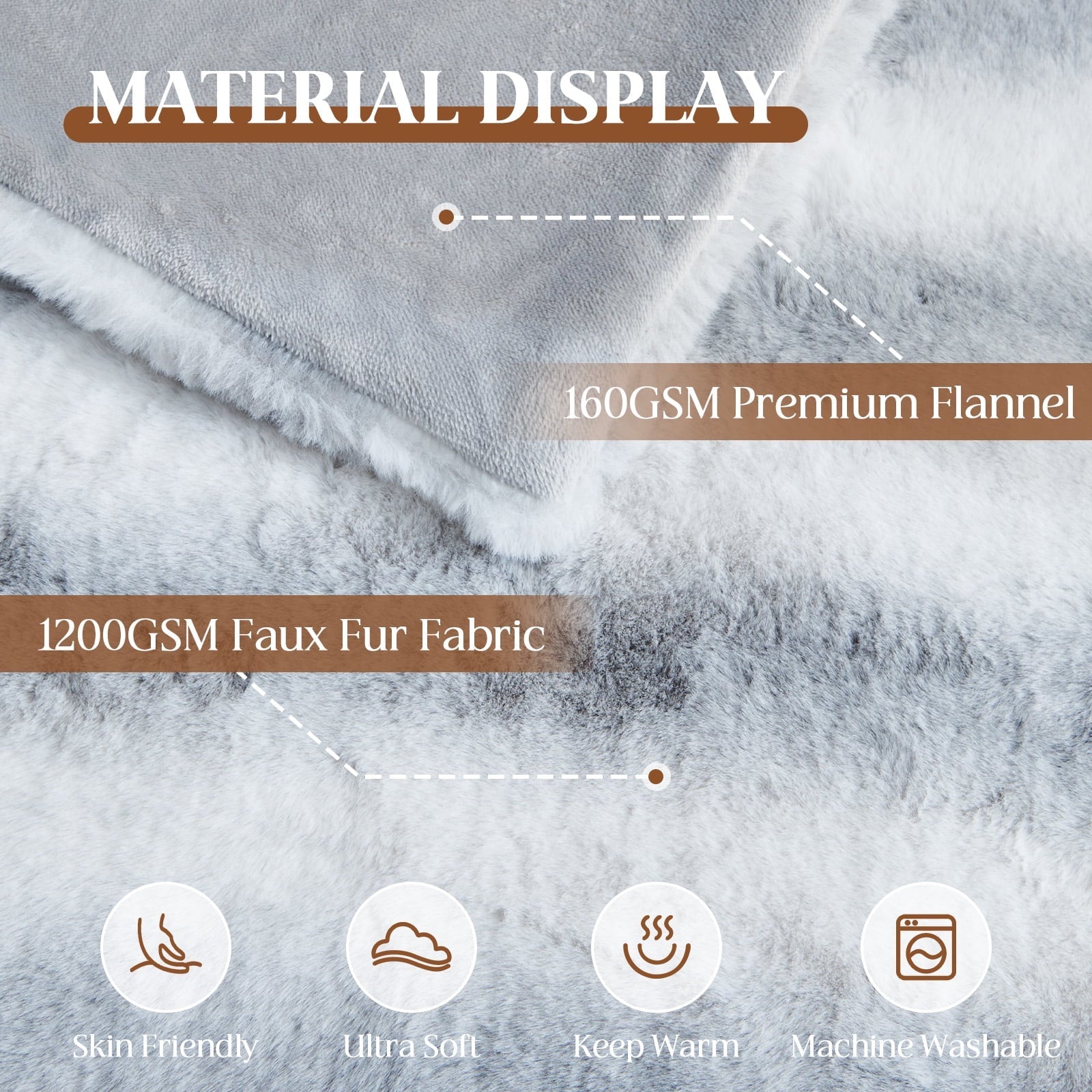 Cozy Fleece Luxury Faux Fur Throw Blanket for Bed Super Thick Warm Fuzzy Blankets for Bedroom Living Room, 60" x 80", White - Luxury Knitted Decorative Throw Blanket with Fringes Detail