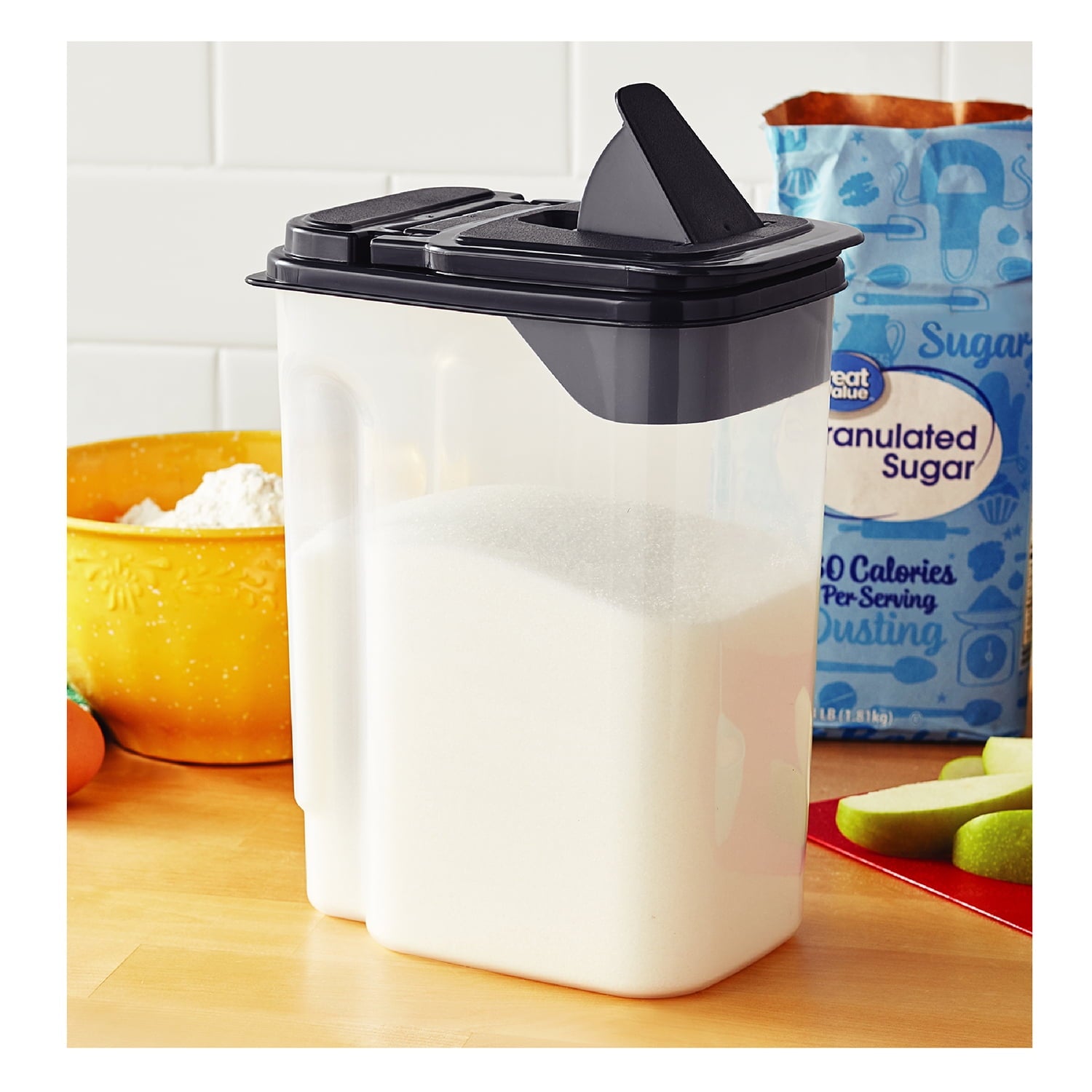 Fun Food Fidget 3.5 QT Plastic Food Dispenser, Clear with Gray Lid (1 Each) 7.5" L x 3.75" W x 9.25" H, Designed to Help wi... - Fun Food Fidget Cookie Squishable Toy Detail